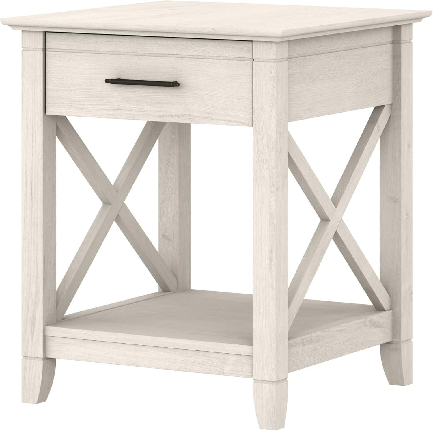 Bush Furniture Key West End Table, Linen White Oak