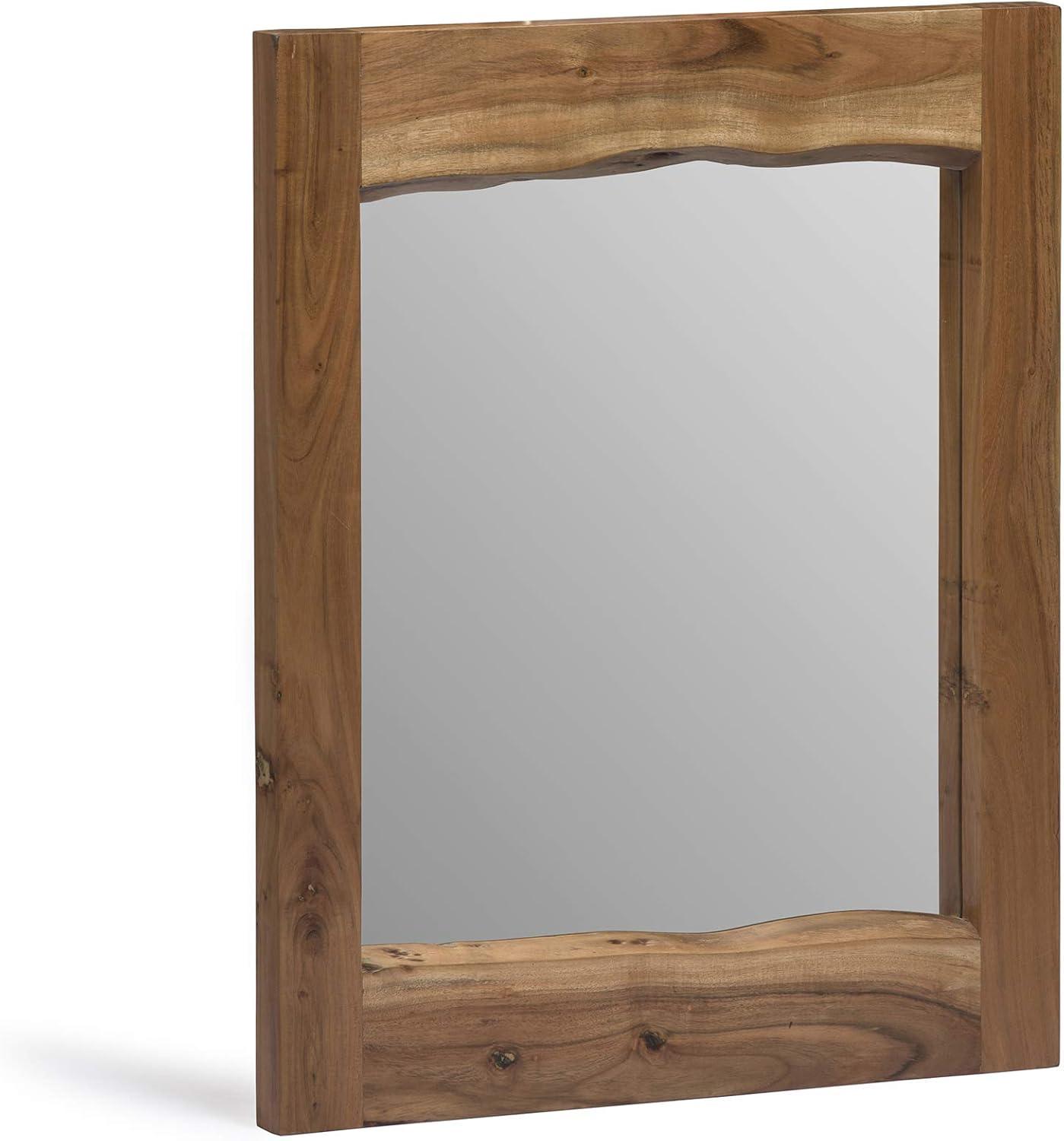 Natural Acacia Wood Square Live Edge Mirror