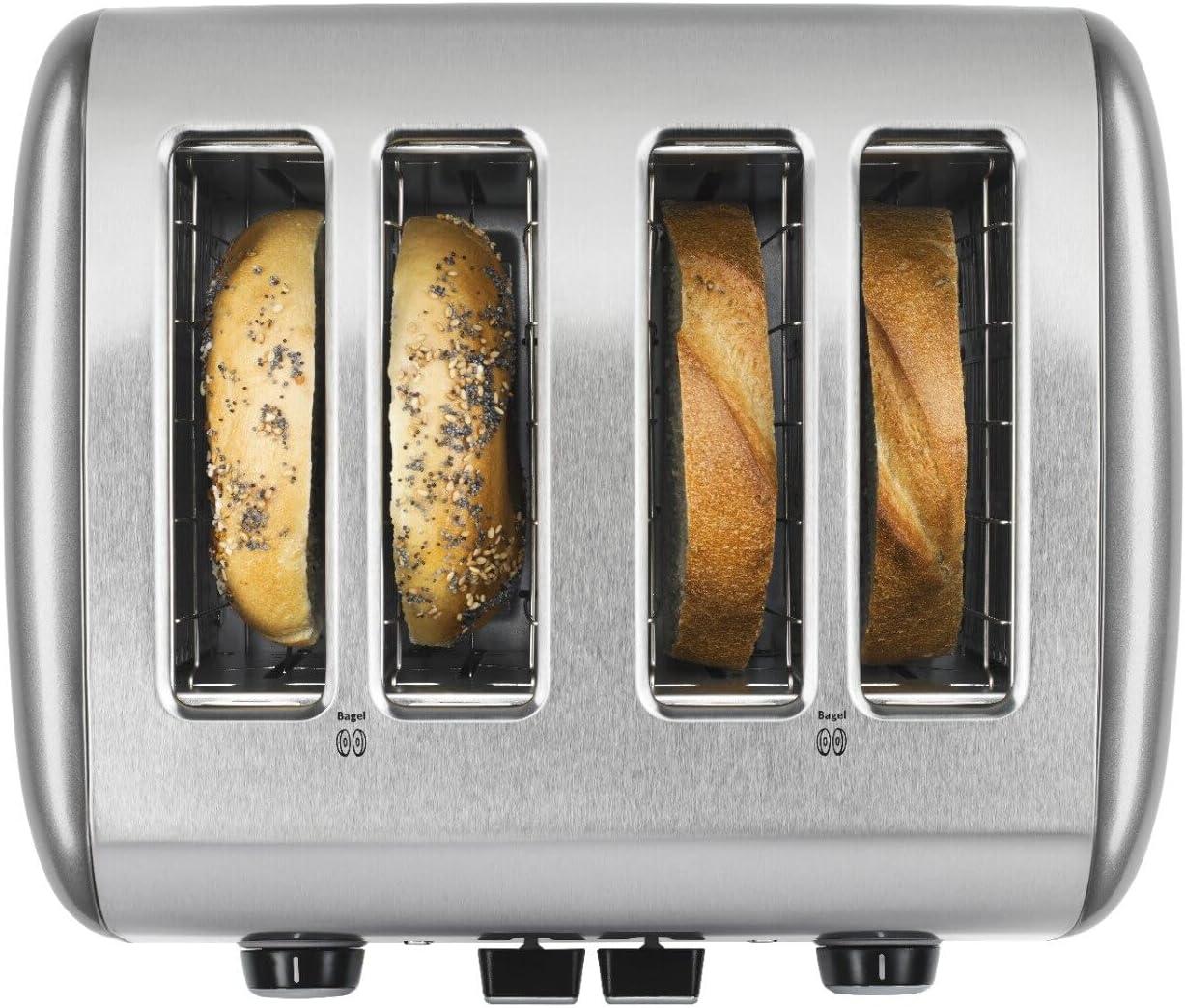 KitchenAid 4-Slice Toaster with Manual High-Lift Lever, Contour Silver, KMT4115