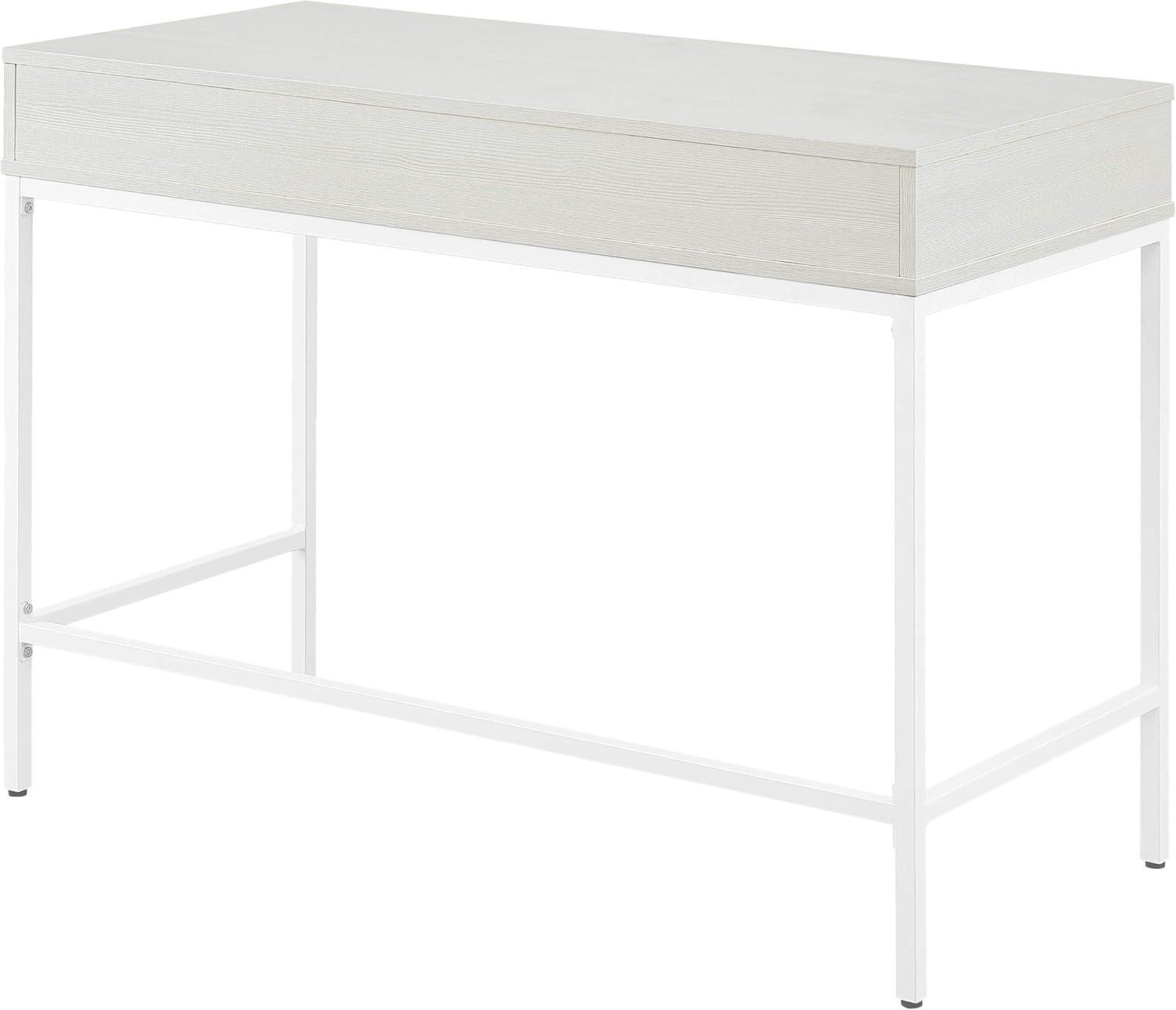 Contempo 40-Inch Desk with Drawer and Shelf in Brown Wood Grain Finish