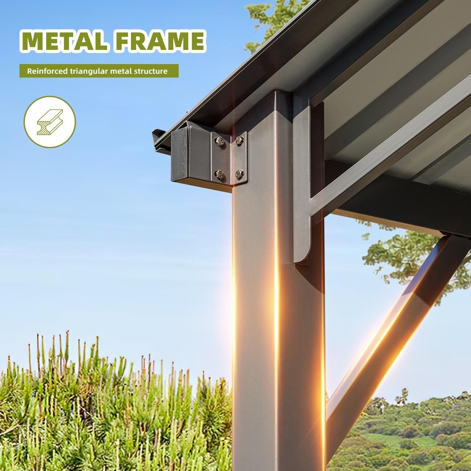 EROMMY 10 Ft. W x 15 Ft. D Carport with Galvanized Steel Roof & Reviews | Wayfair