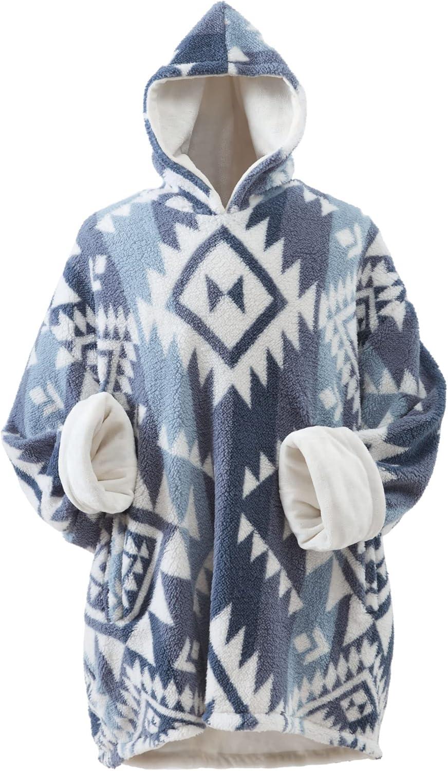 Coleman  Oversized Super Soft Wearable Hoodie Throw Blanket Blue