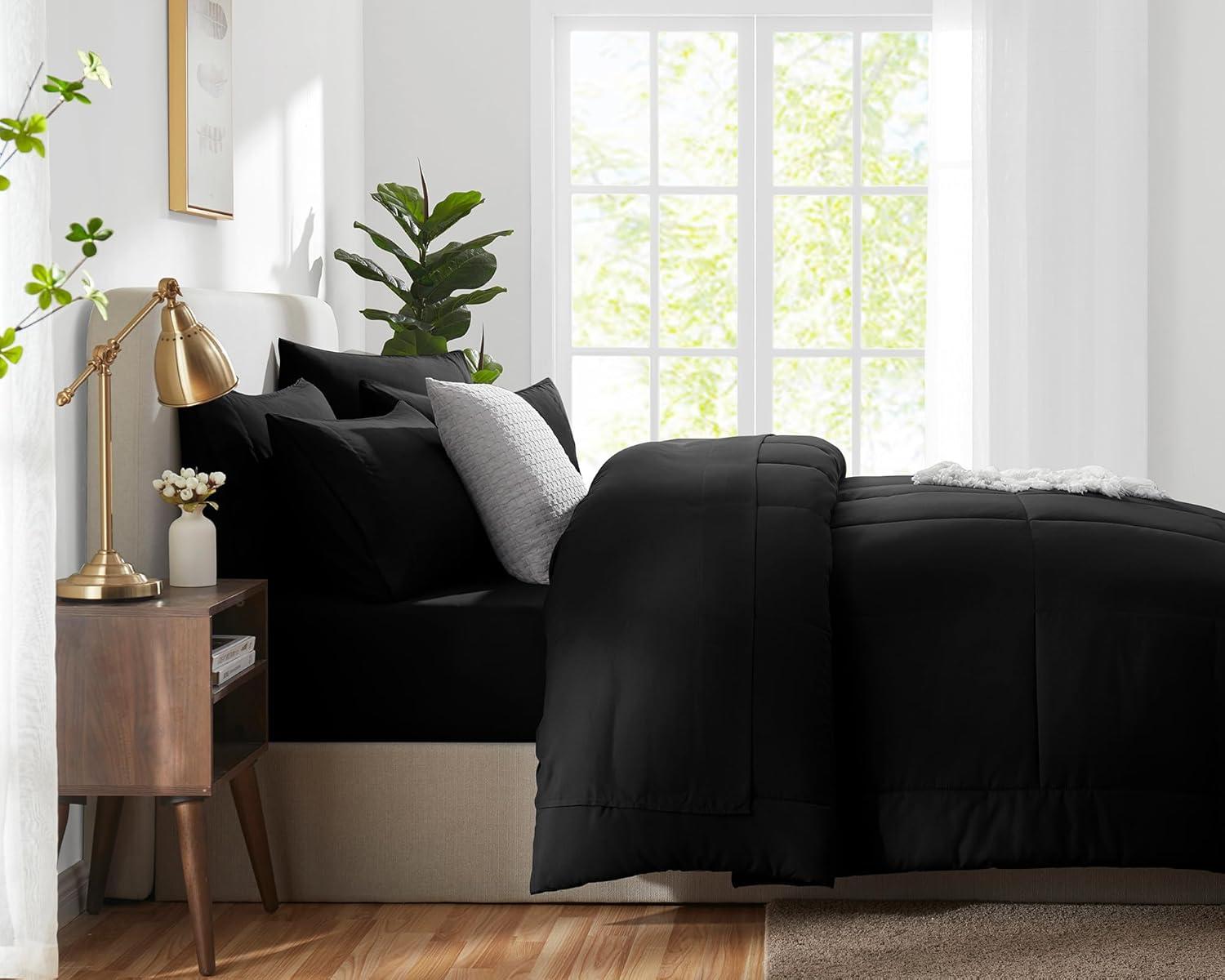 Sweet Home Collection All Season Bed-in-A-Bag 5pc/7pc Solid Color Comforter & Sheet Set Ultra Soft Bedding by Sweet Home Collection