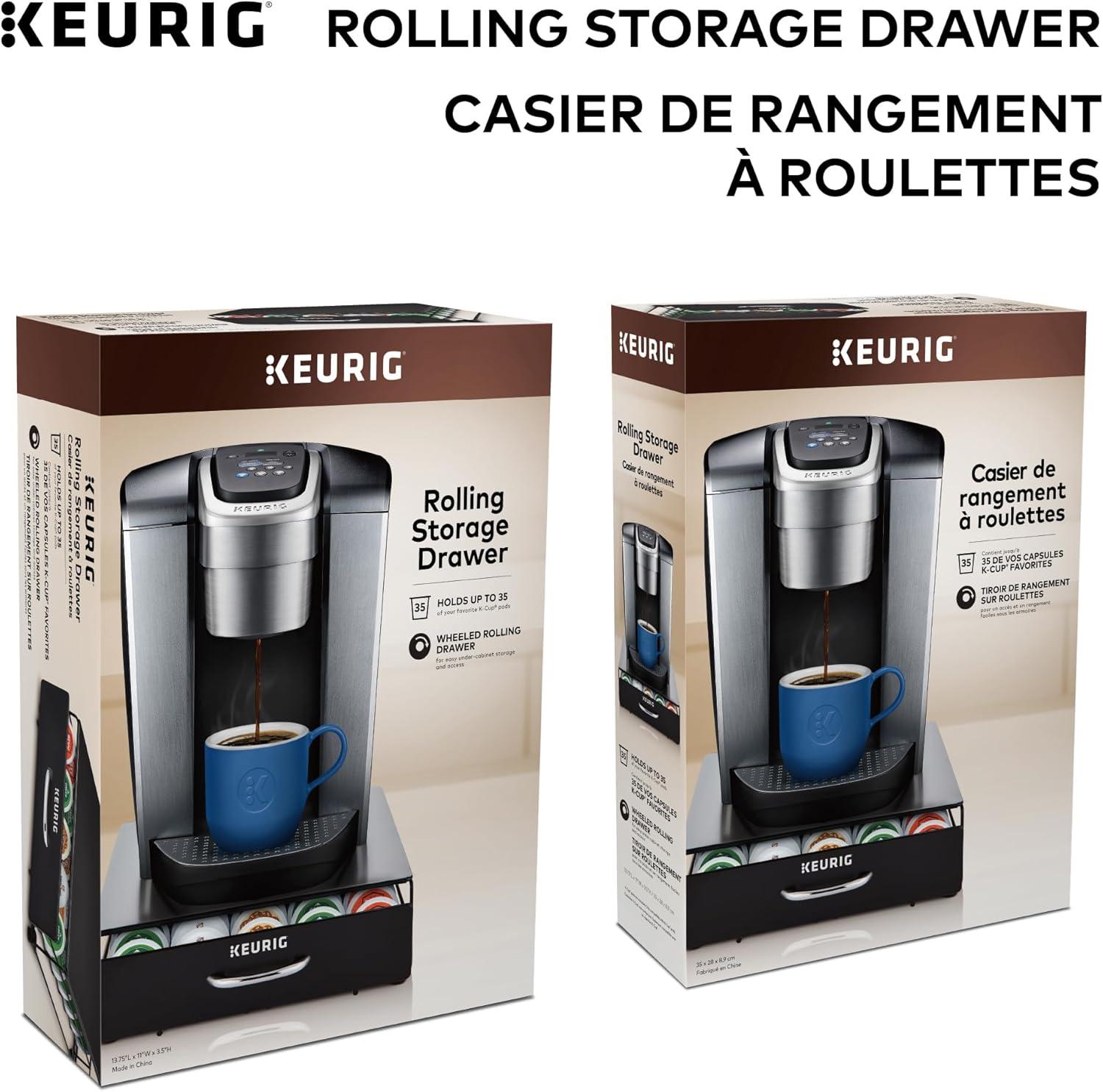 Keurig Under Brewer Storage Drawer, Holds 35 K-Cup Pods, Black