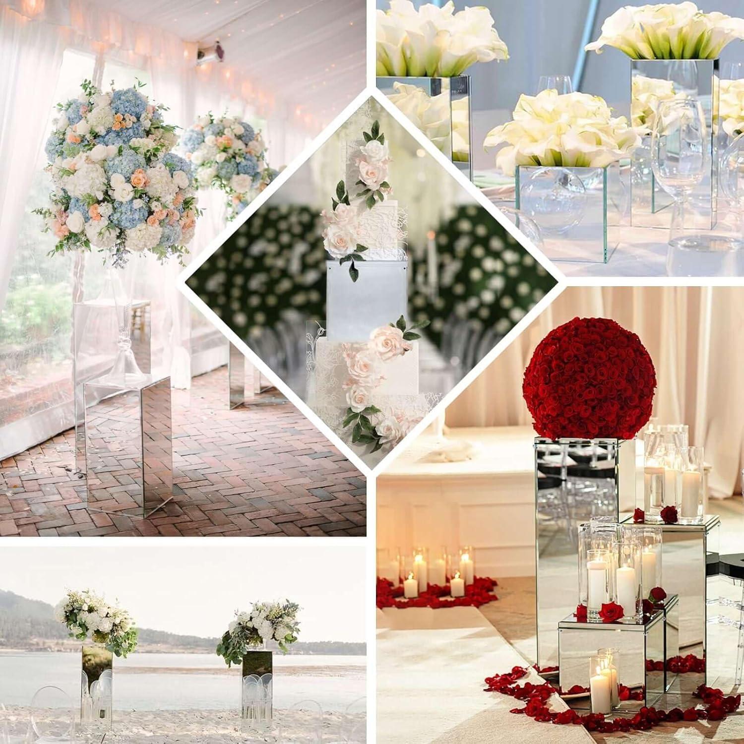 Efavormart 32" Acrylic & Lucite Wedding Decor Ideas Clear Display Box for Centerpieces with Interchangeable Lid and Base