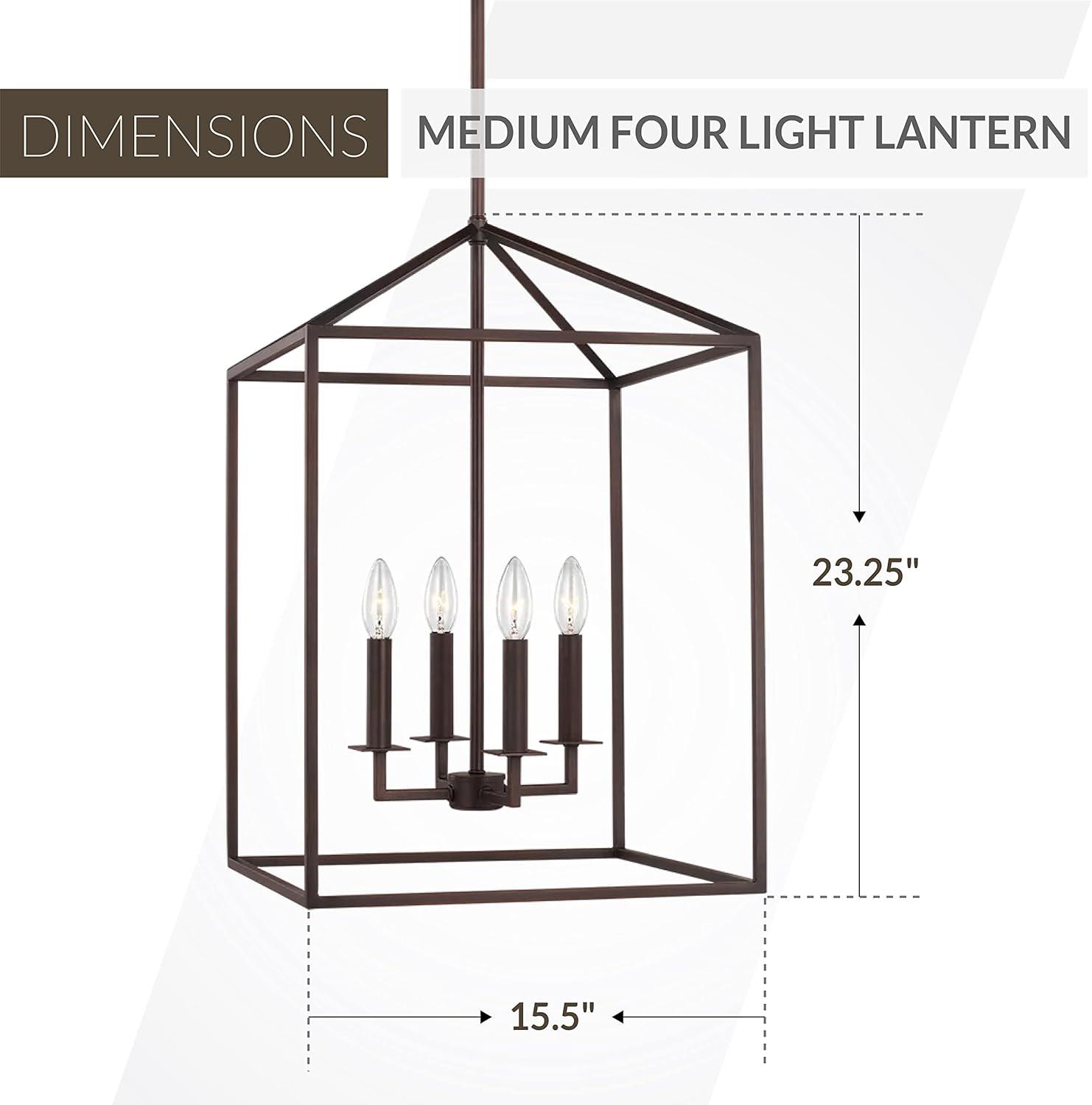 Perryton Medium 15.5 in. 4-Light Bronze Modern Transitional Candlestick Hanging Pendant