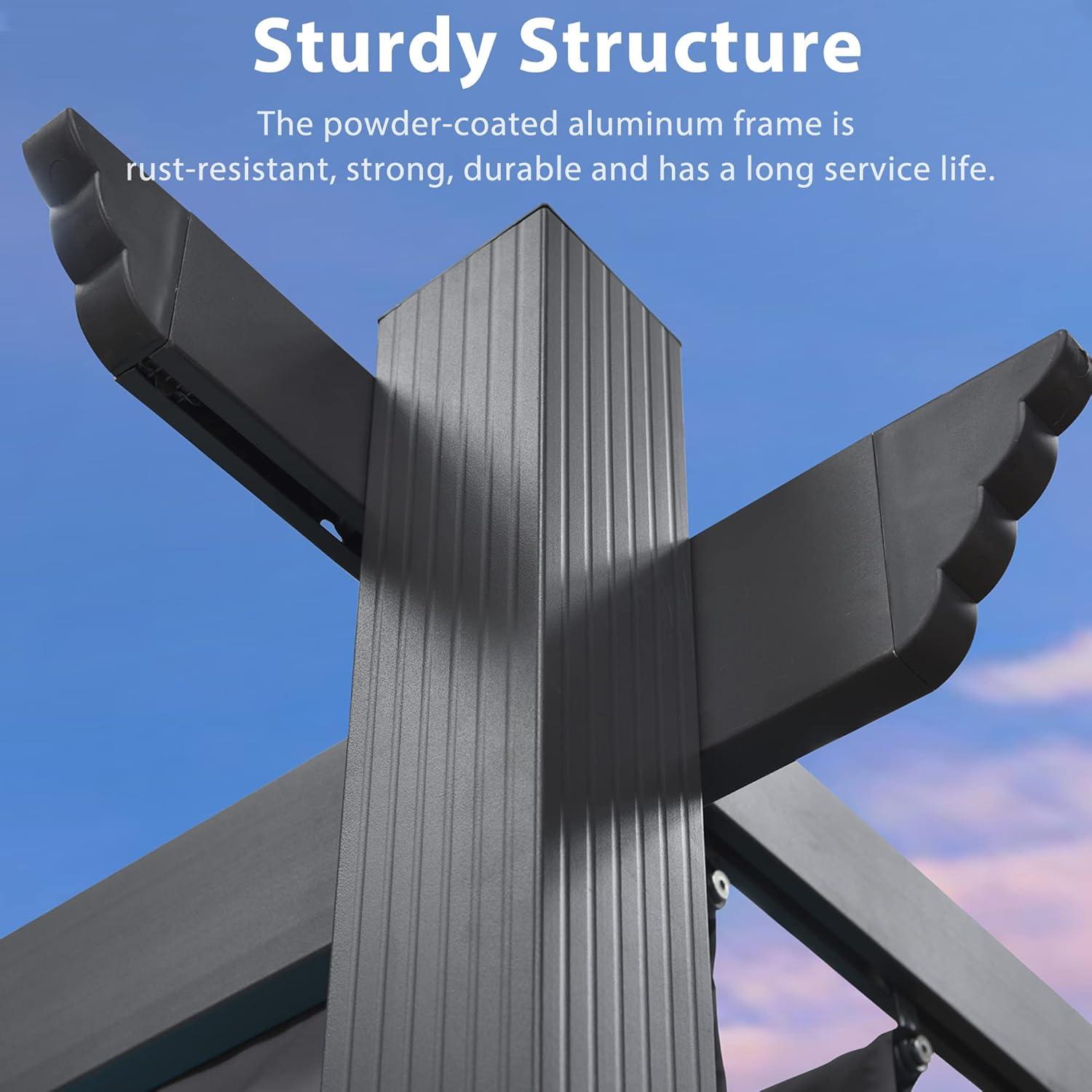 Purple Leaf 13 Ft. W X 9.5 Ft. D Aluminum Pergola with Canopy