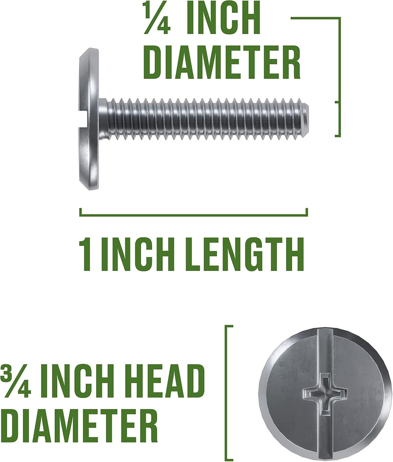 Stainless Steel 1/4" x 1" Hurricane Bolts, 25-Pack