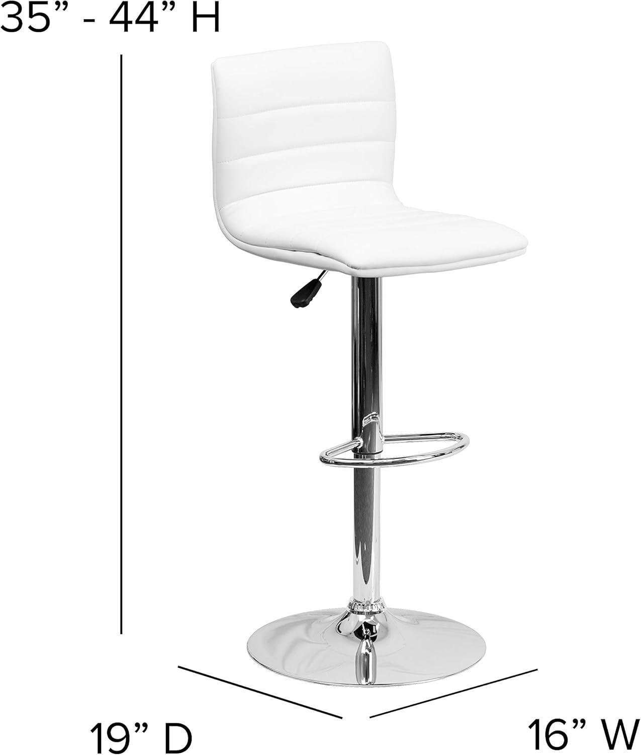 Flash Furniture Modern Vinyl Adjustable Height Barstool with Horizontal Stitch Back