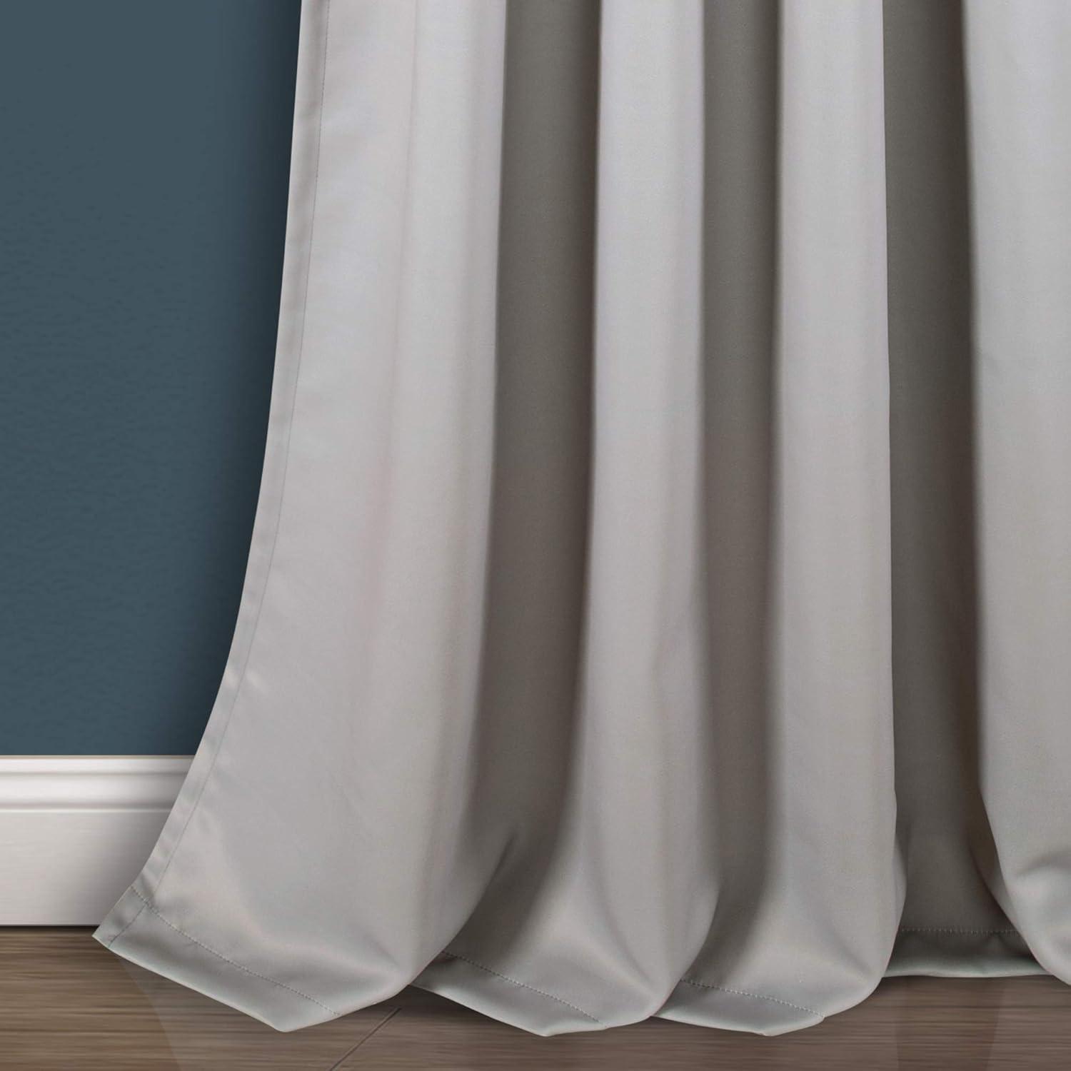 Lush Decor Weeping Flower Room Darkening Window Curtain Panels Gray 52X108+2 Set
