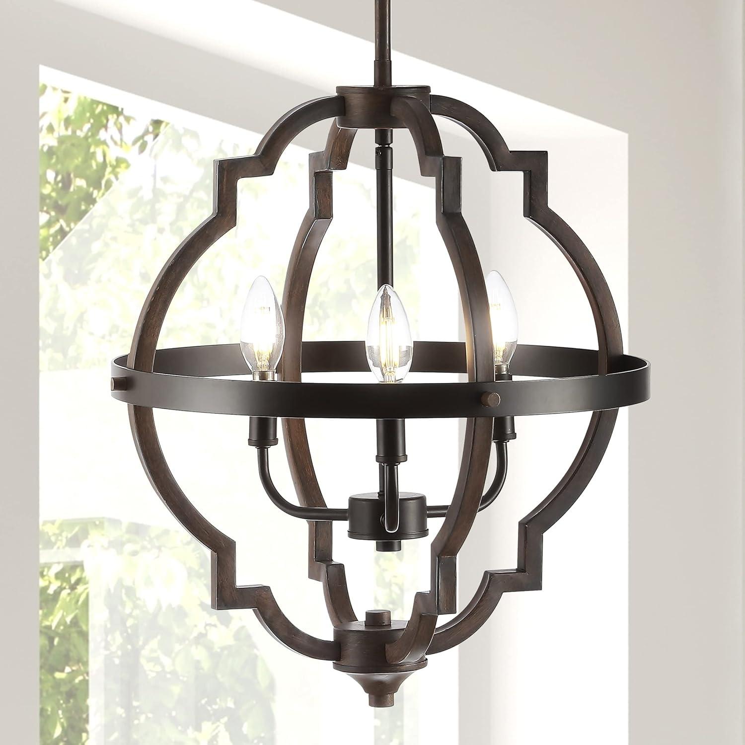 Ogee 16.75" 3-Light Adjustable Iron Rustic Industrial LED Pendant, Oil Rubbed Bronze