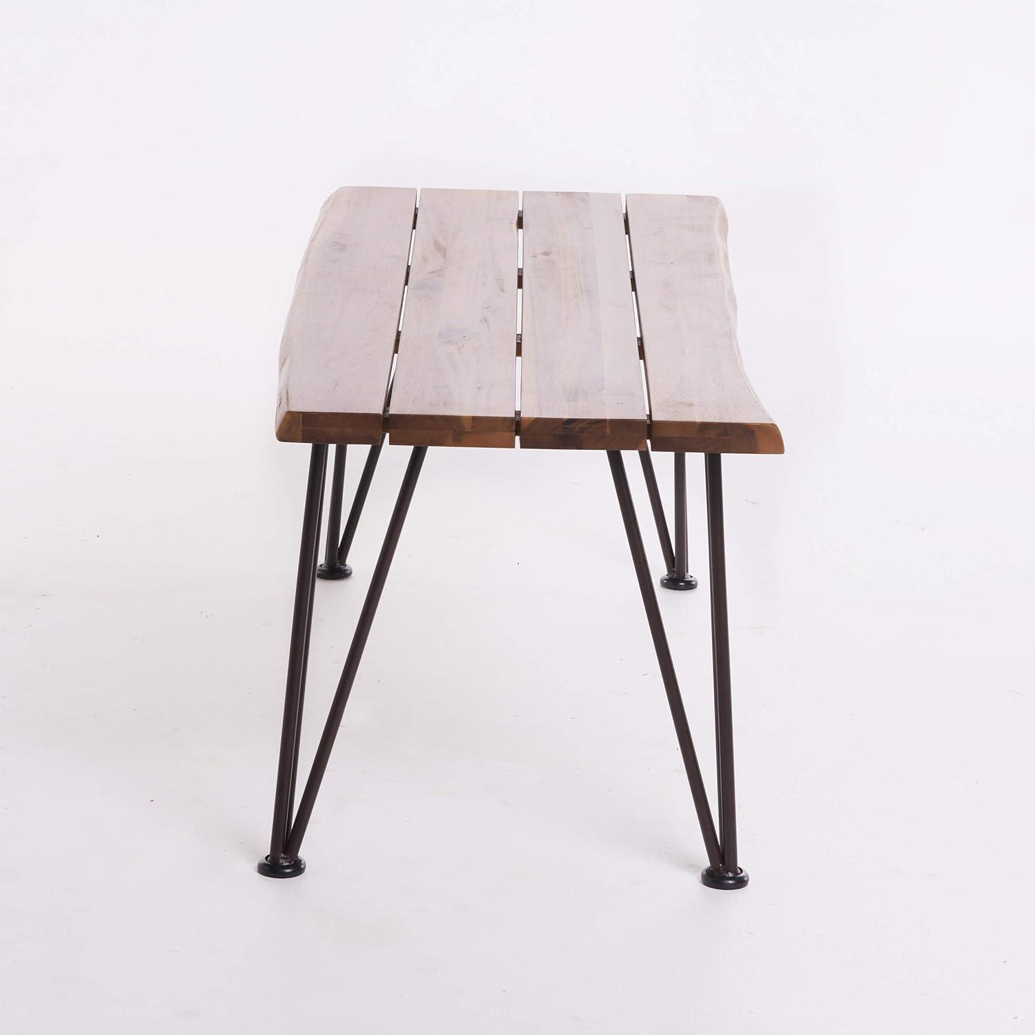 Zion Industrial Coffee Table: Weather-Resistant Acacia, Iron Frame - Christopher Knight Home