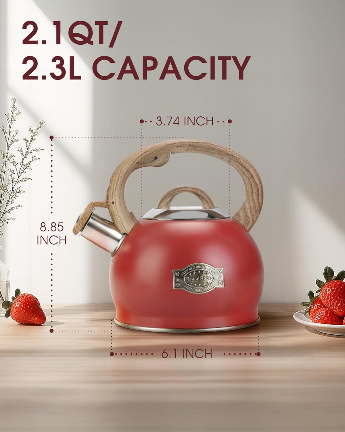 LUXESIT LUXESIT 2.64 Quarts Stainless Steel Whistling Stovetop Tea Kettle