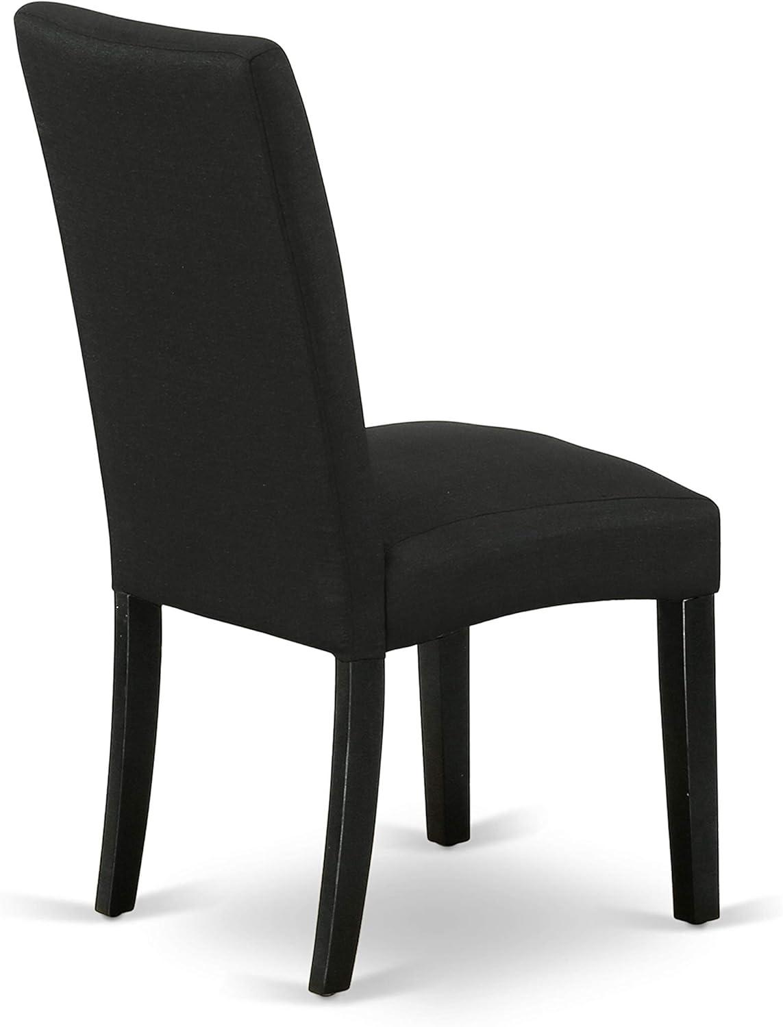 East West Furniture WEDR7-BLK-24 7 Piece Dining Set Consist of a Rectangle Dining Room Table with Butterfly Leaf and 6 Black Color Linen Fabric Upholstered Chairs, 42x60 Inch, Black