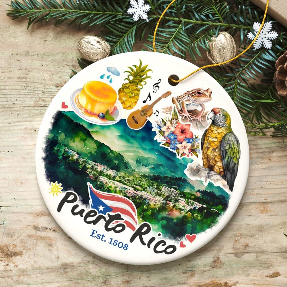 Artistic Puerto Rico Tropical Scenery Ornament, Caribbean Paradise Souvenir Gift  3