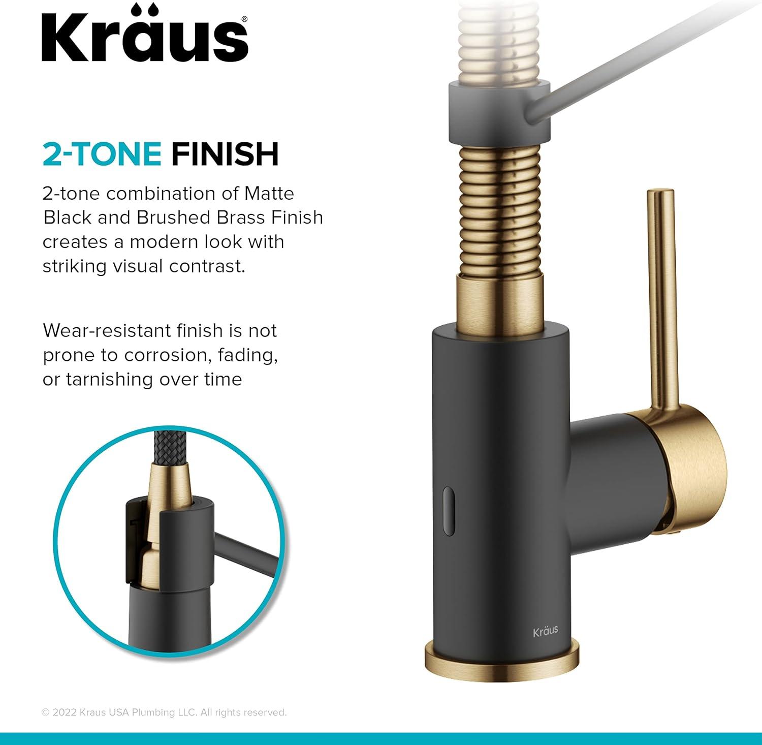 Kraus Bolden Touchless Sensor Commercial Style 2-Function Single Handle Pull-Down Kitchen Faucet