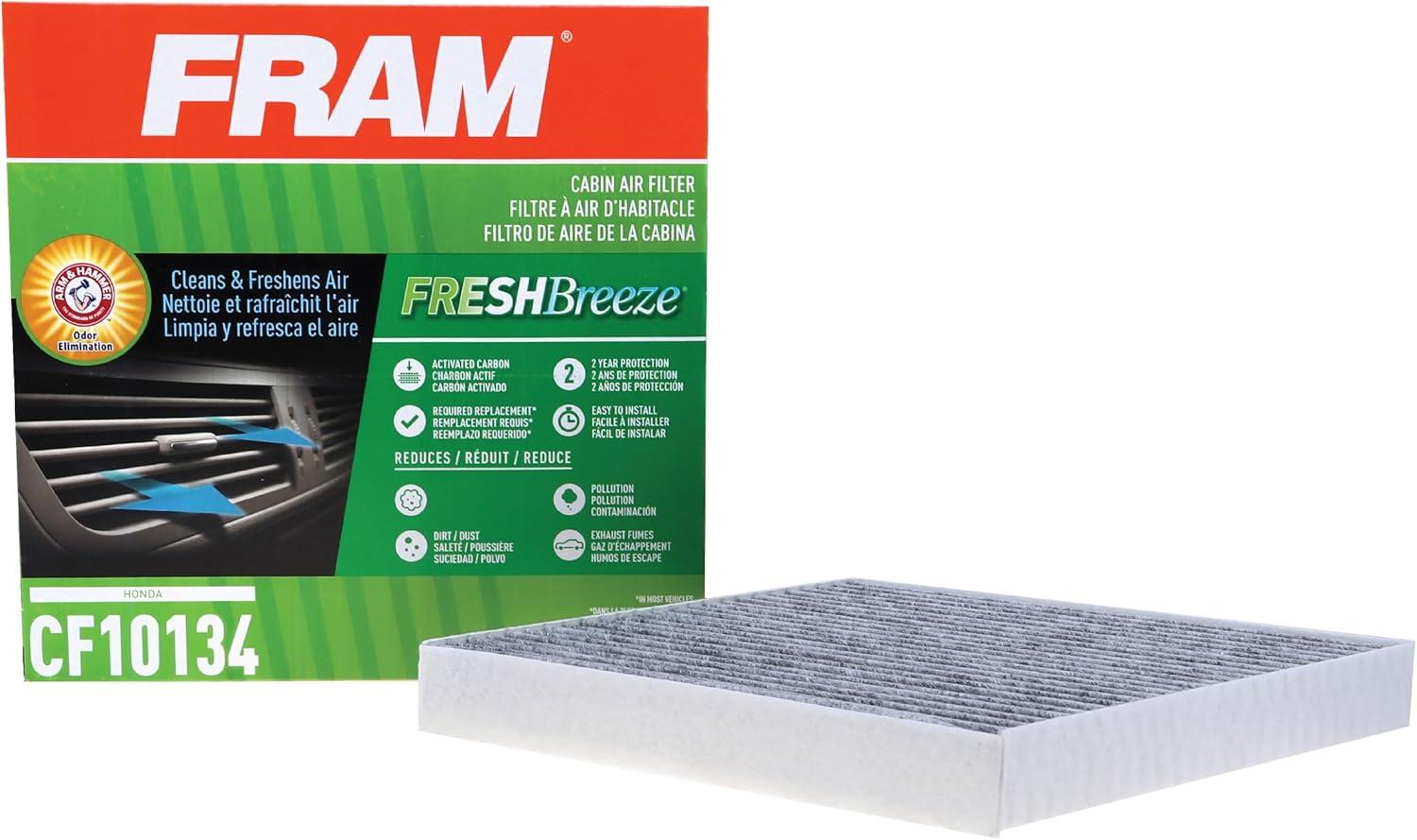 FRAM Fresh Breeze Cabin Air Filter, CF10134 Fits select: 2007-2016 HONDA CR-V, 2006-2015 HONDA CIVIC