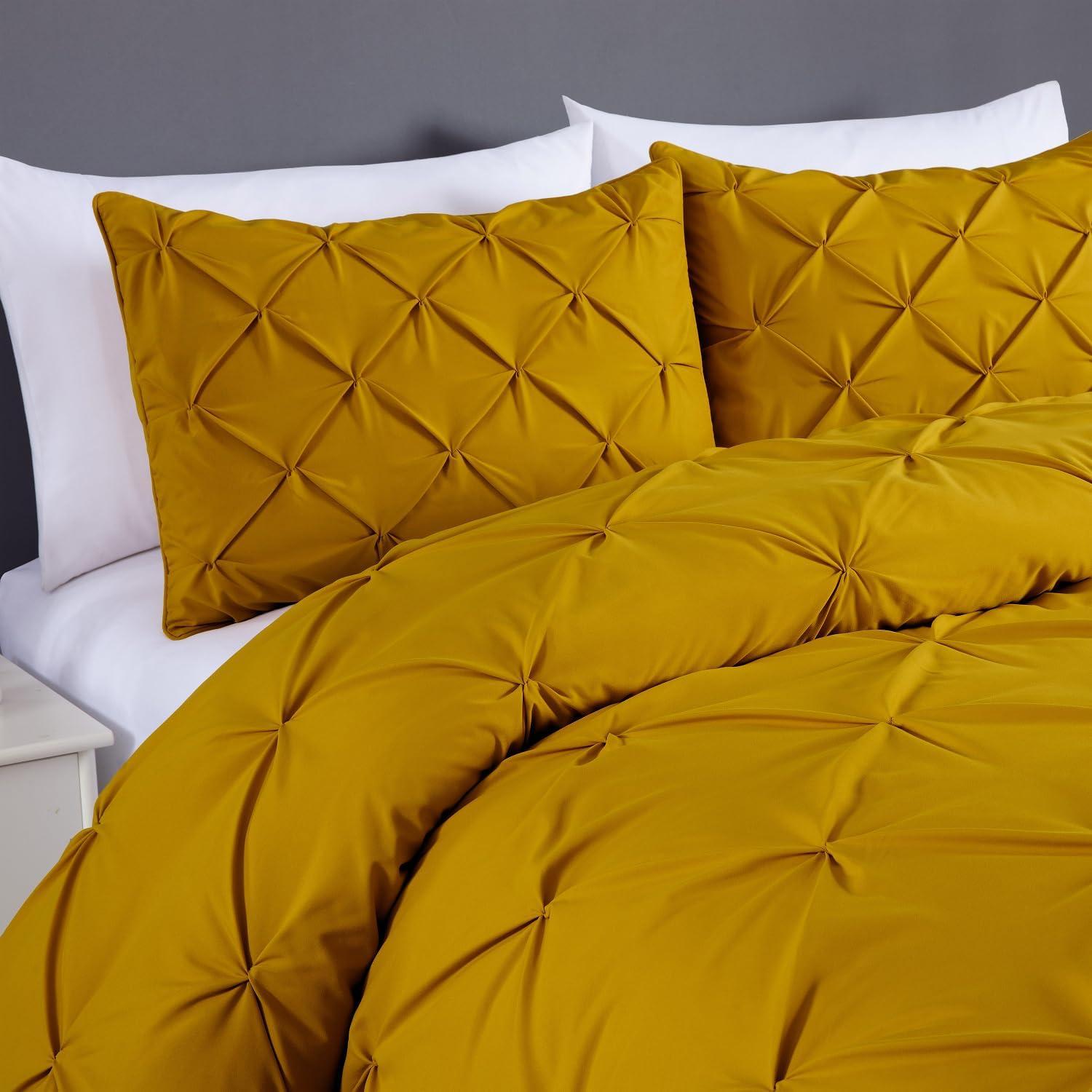 Berlin Mustard Yellow Microfiber King Comforter Set with Pillow Shams