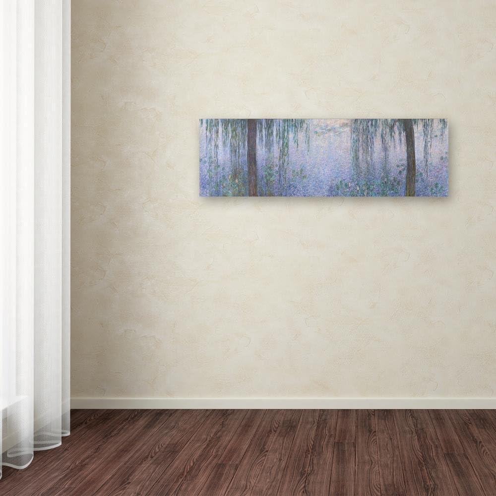 Trademark Fine Art 'The Water Lillies Clear Morning With Willows' Canvas Art by Monet