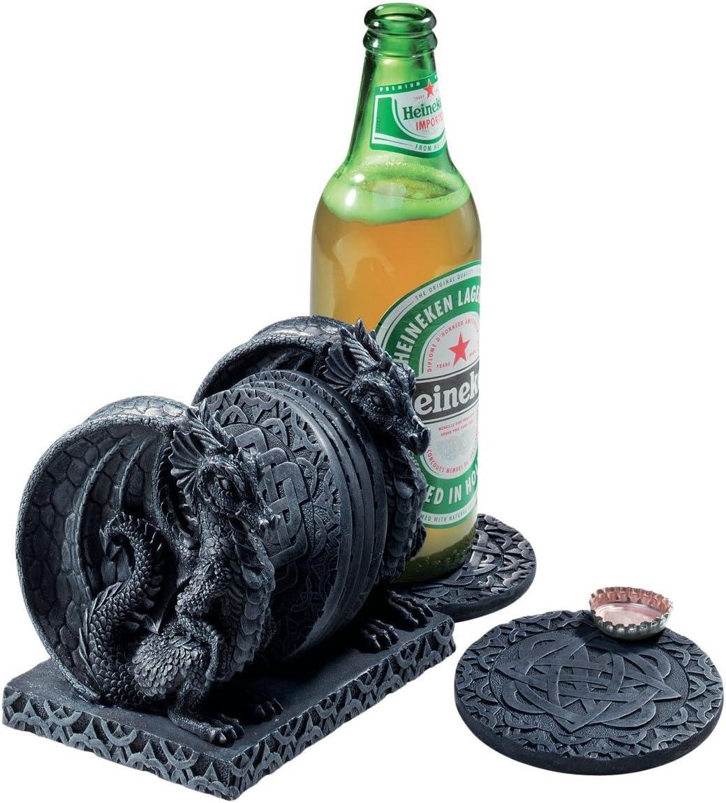 Blackmore Dragon Coaster Set With Holder