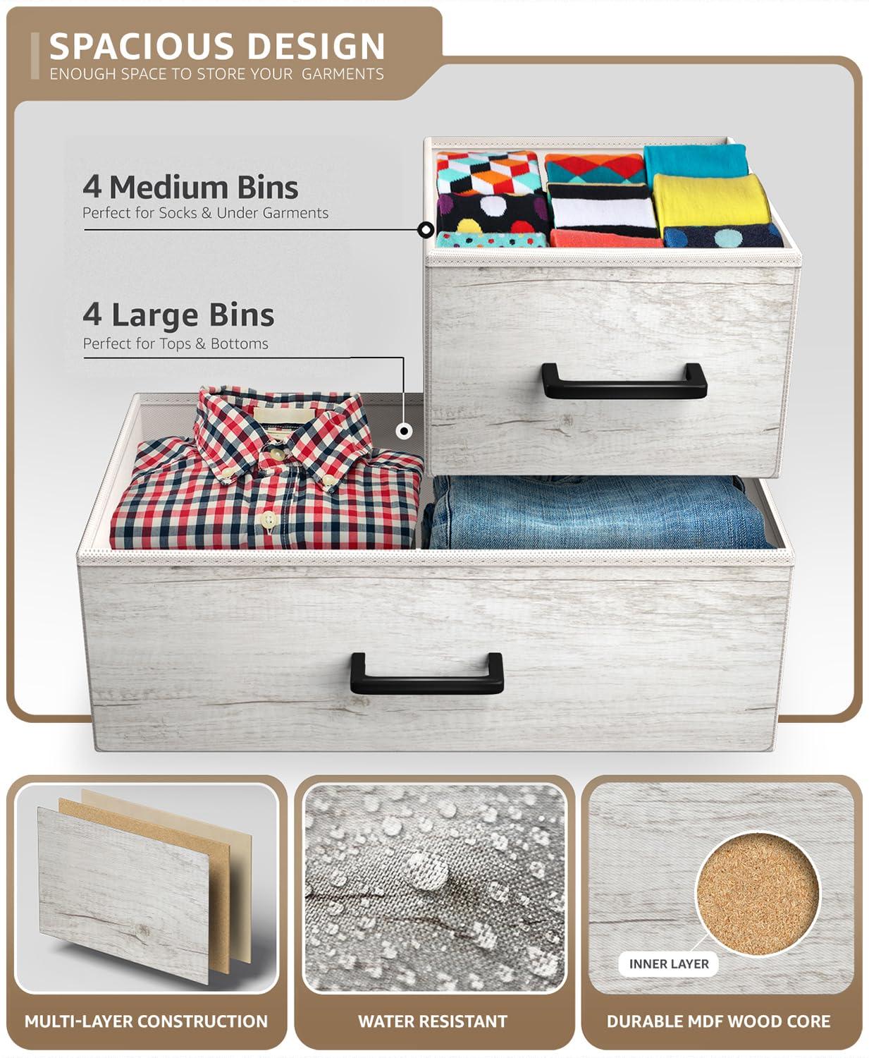 Sorbus Sorbus 8 Drawers Chest Dresser with Knob Handle
