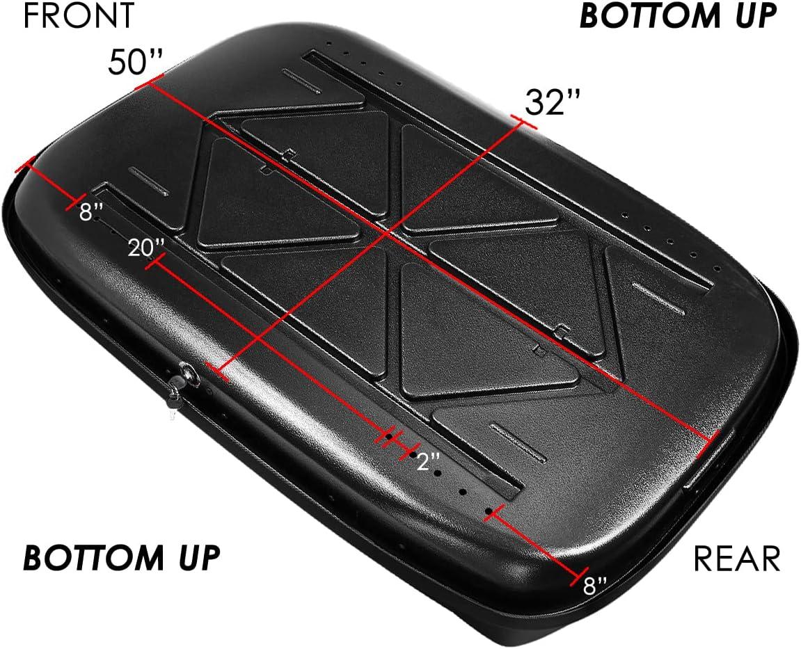 DNA Motoring Lightweight Waterproof Automotive Cargo Boxes, Black, 53" x 34" x 15"