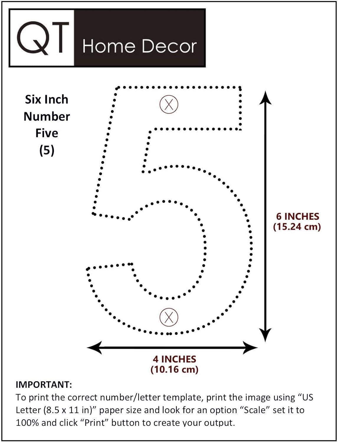 Barton 6" Large House Number 5 Floating Number Home Apartment Condo Hotel Number