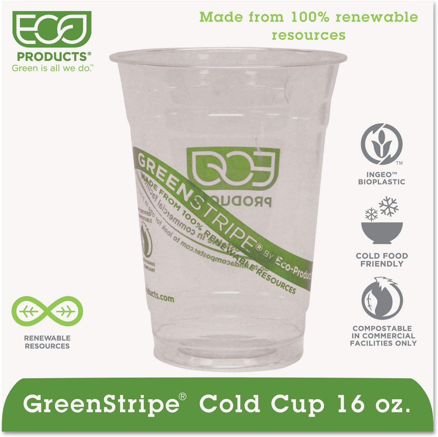 GreenStripe Clear 16 oz. Compostable Cold Cups