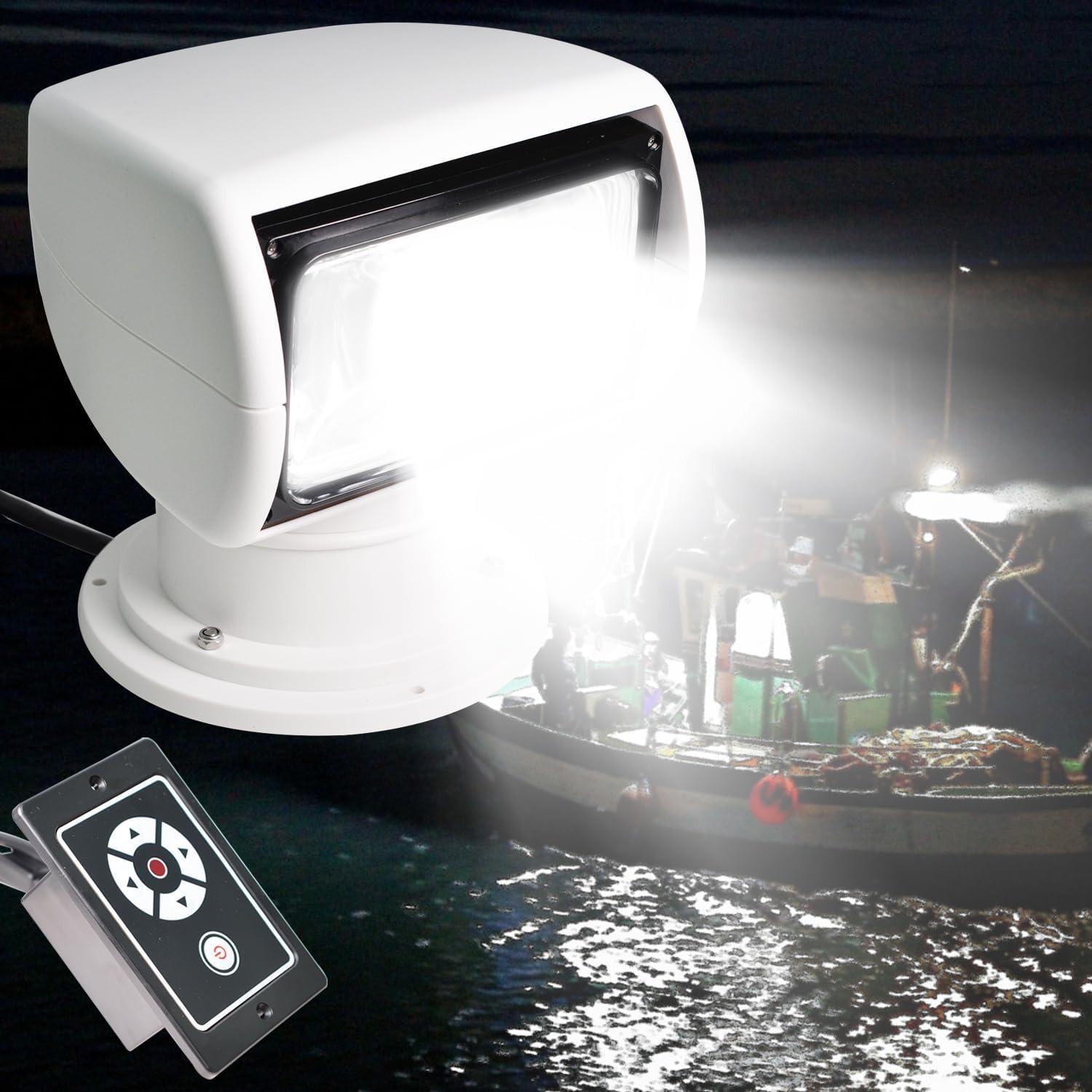 White Halogen Remote-Controlled Outdoor Boat Spotlight