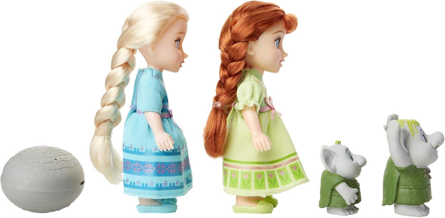 Disney Frozen 6 inch Petite Princess Anna and Elsa Fashion Dolls includes Surprise Trolls