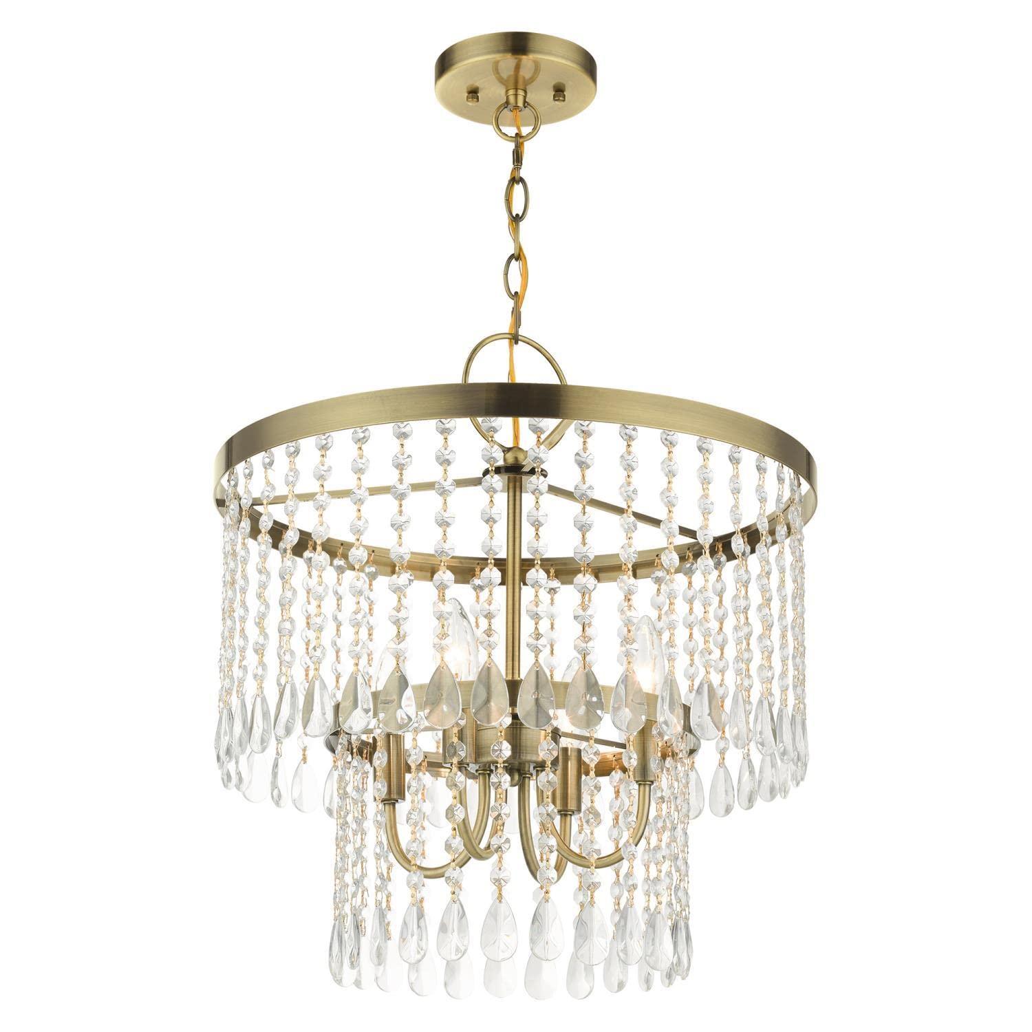 Livex Lighting Elizabeth 4 - Light Pendant in  Antique Brass