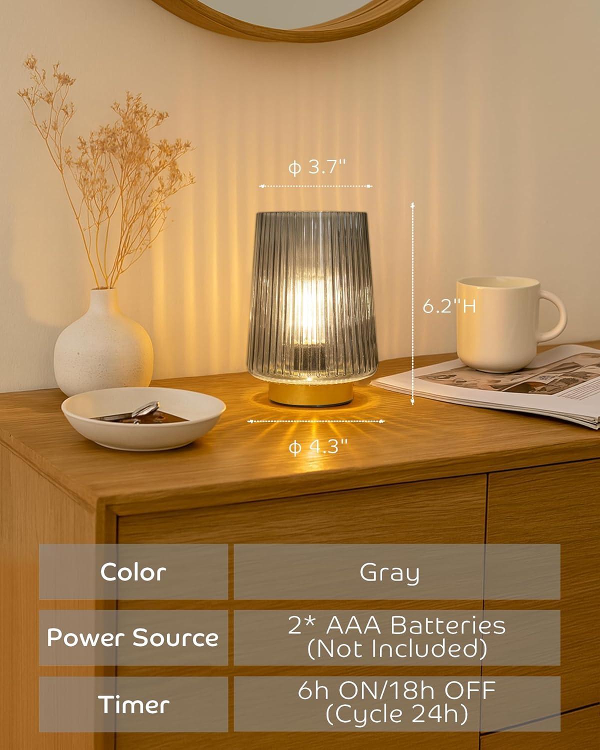 Latitude Run® Battery Operated Lamp With Timer, Table Lamps For Bedroom