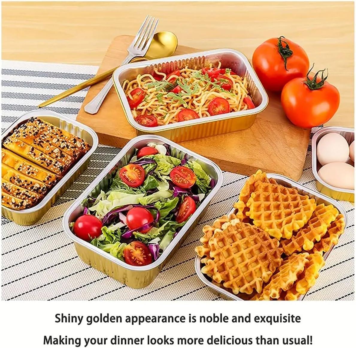 13 "x9" Aluminum foil Lasagna Pans, grill tray, sturdy disposable aluminum pan, 10 sets- for cooking，baking and heating, food storage, distribution, barbecue,Gold