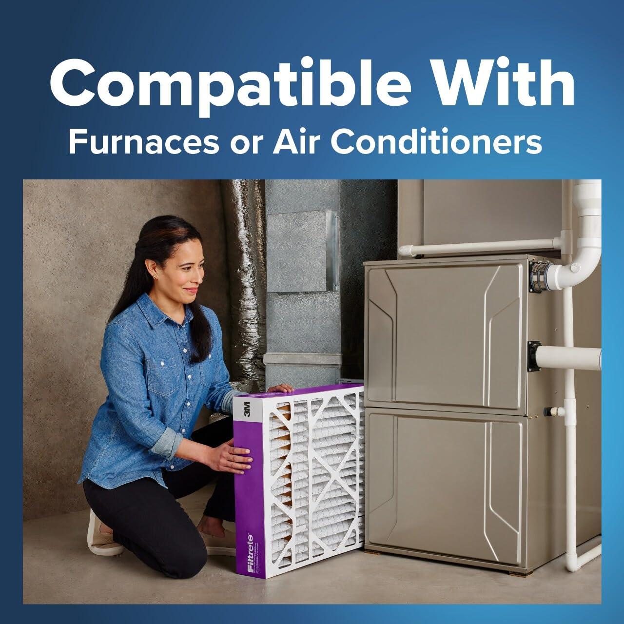 Filtrete MPR 1550 DP AC Furnace Air Filter Allergen, Bacteria & Virus, 20x25x4SlimFit, 2 Count
