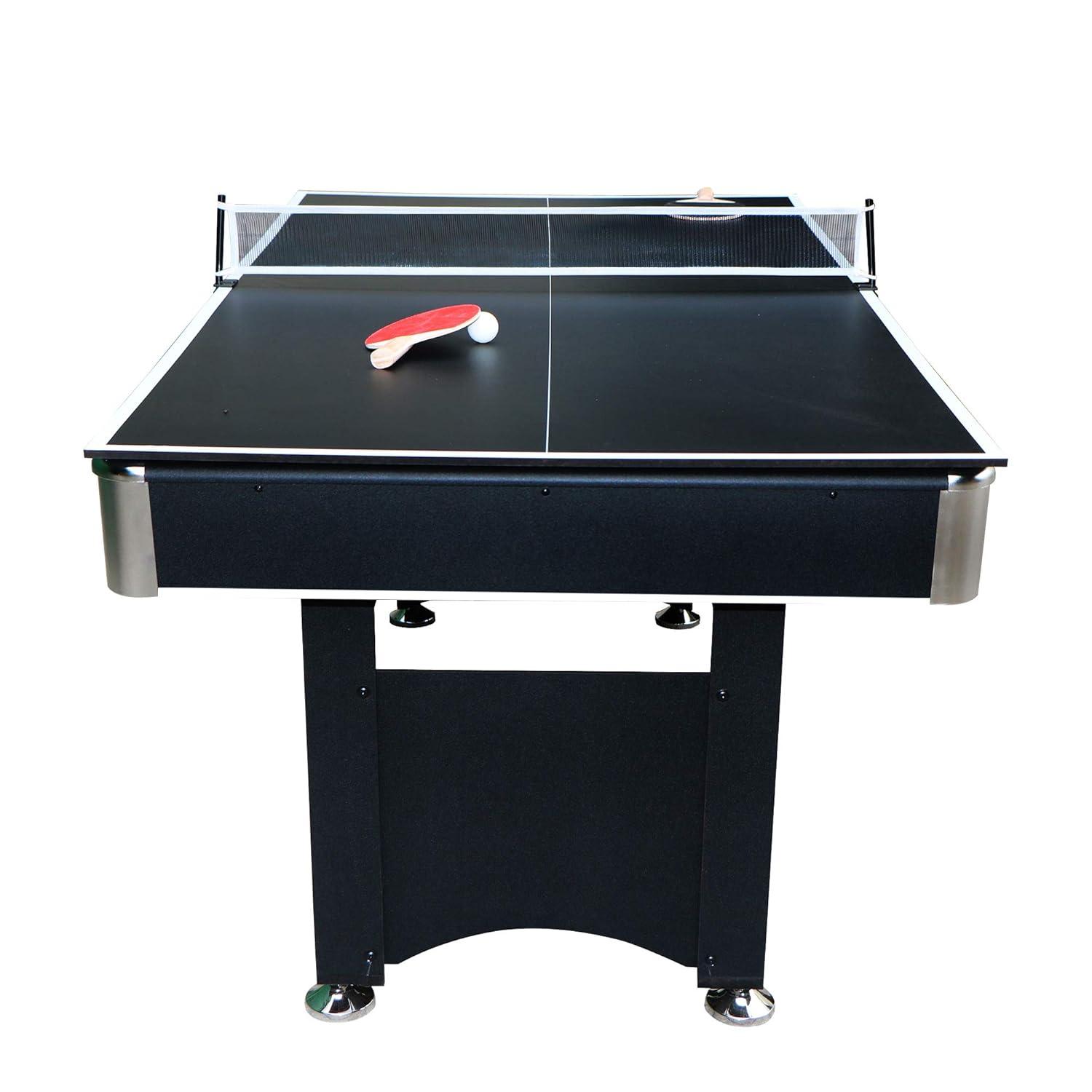 Hathaway Games Hathaway Spartan 6 Ft Pool Table, with Ping Pong Multi Game Combo Tables for Family Recreation Game Rooms - Includes Billiard Balls, Cues, Paddles, Brush & More