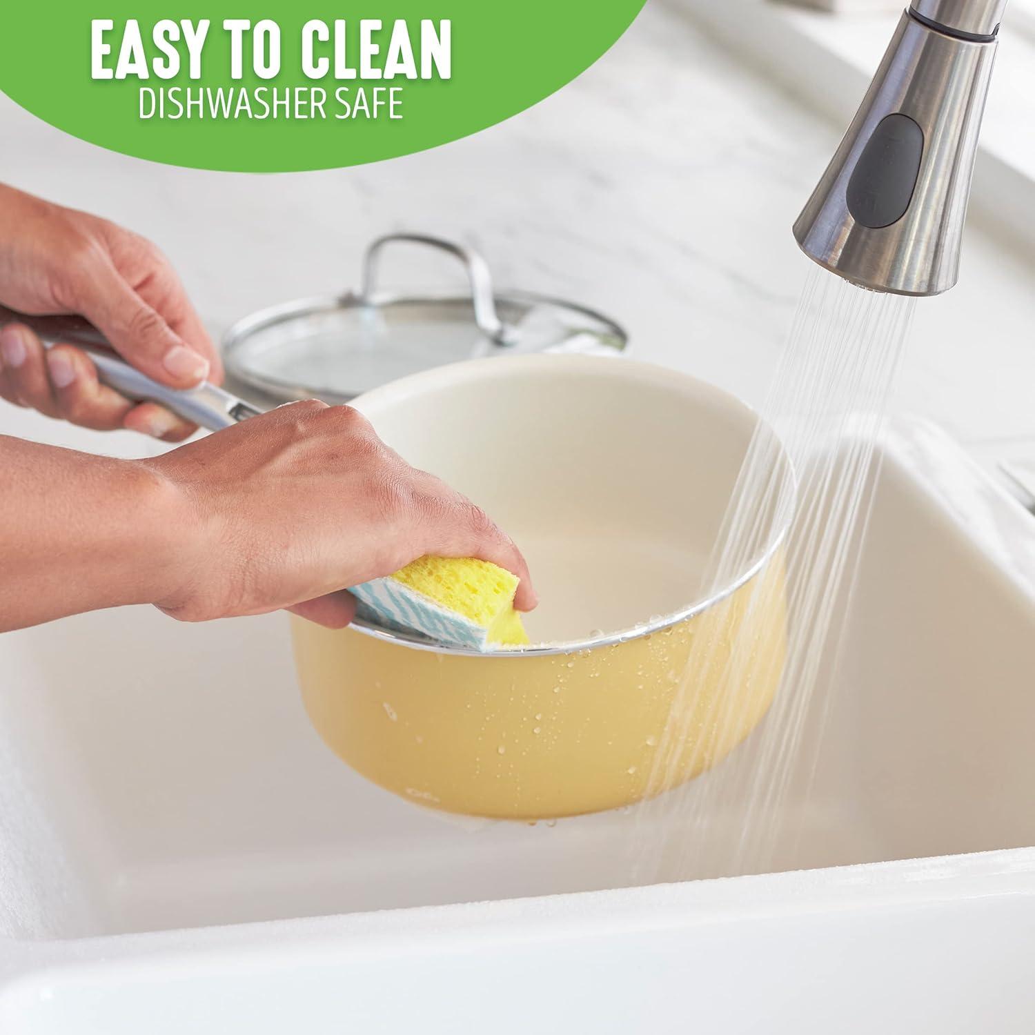 GreenLife GreenLife Artisan Healthy Ceramic Nonstick, 1L And 2L Saucepan Set, Stainless Steel Handle