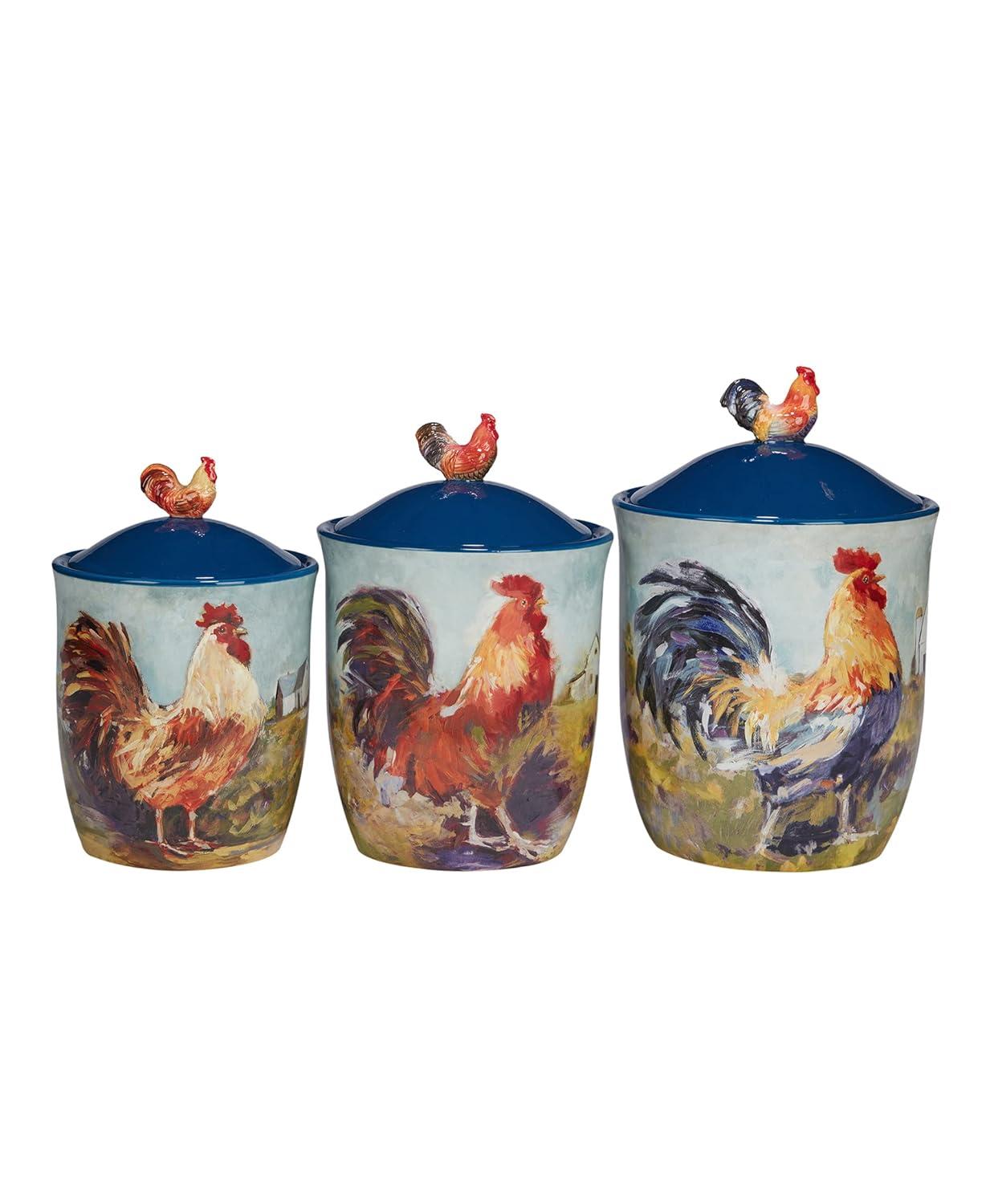Certified International Certified International Rooster Meadow 3Pc Canister Set