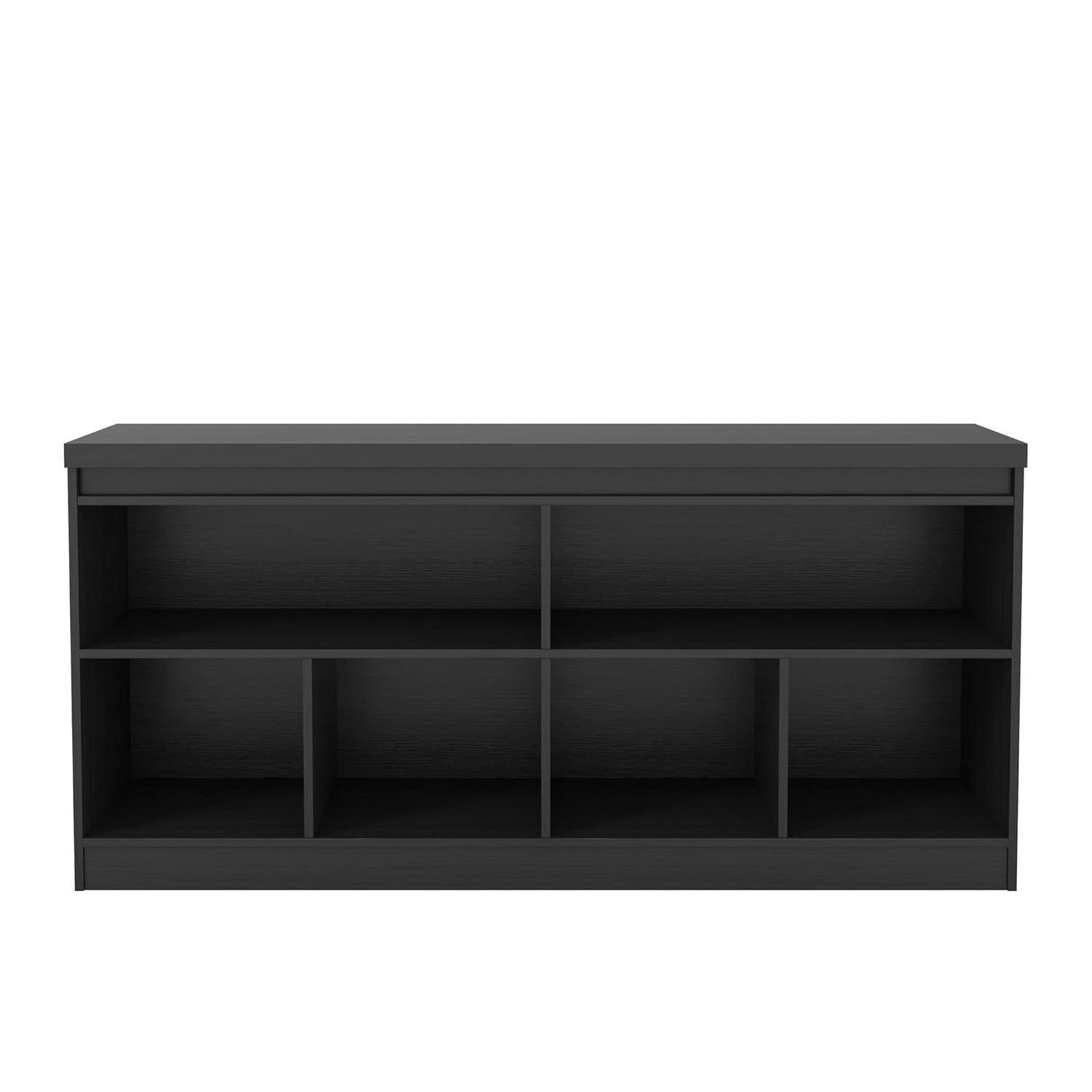 62.99" Viennese 6 Shelves Buffet Cabinet Matte Black - Manhattan Comfort: Modern Credenza Console
