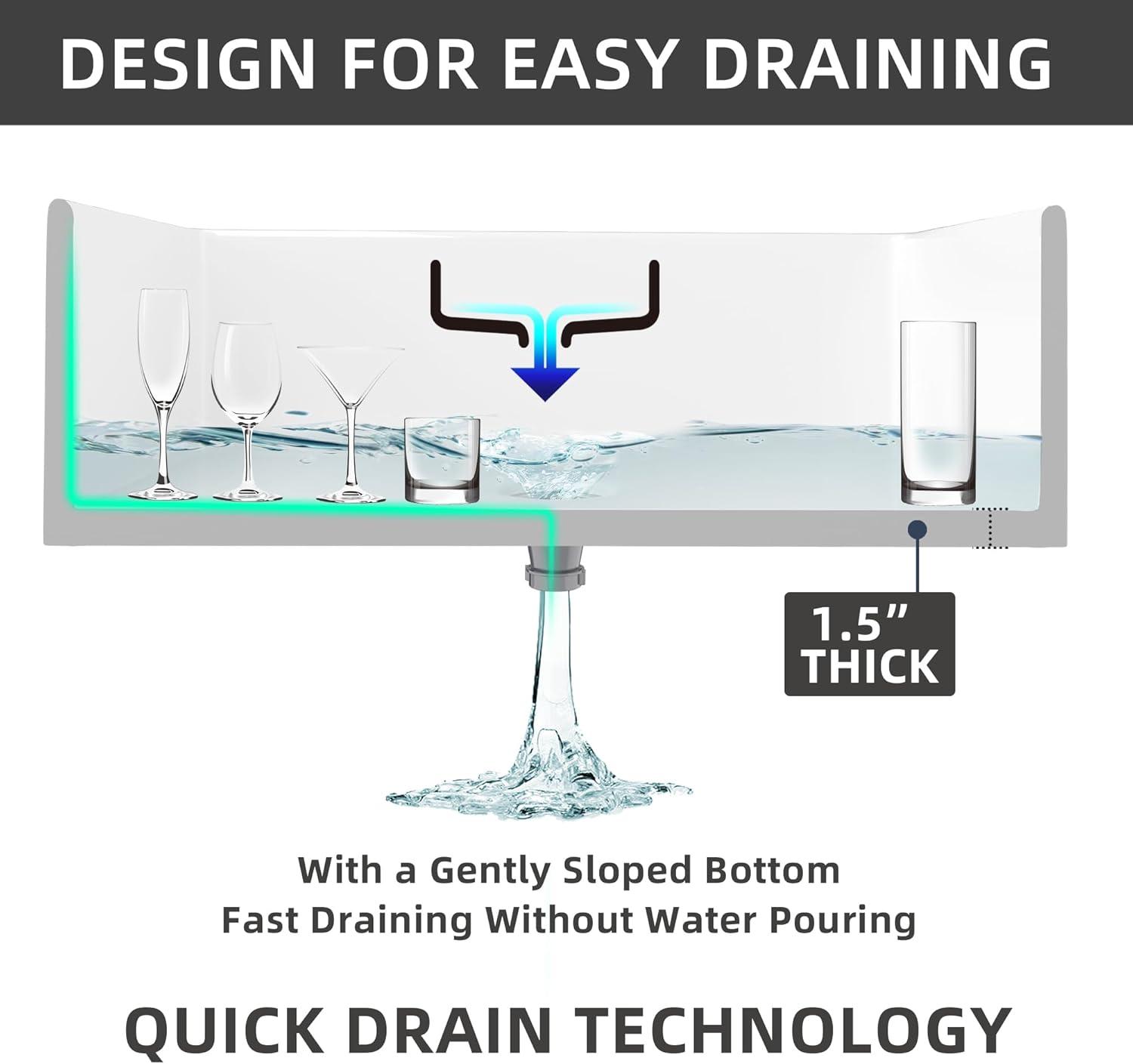 Small Farmhouse Sink 24 X18 White Fireclay Undermount Kitchen Sinks Deep Single Bowl Drop in Modern Apron Front Farm Sink For Kitchen with Protective Bottom Grid and Strainer