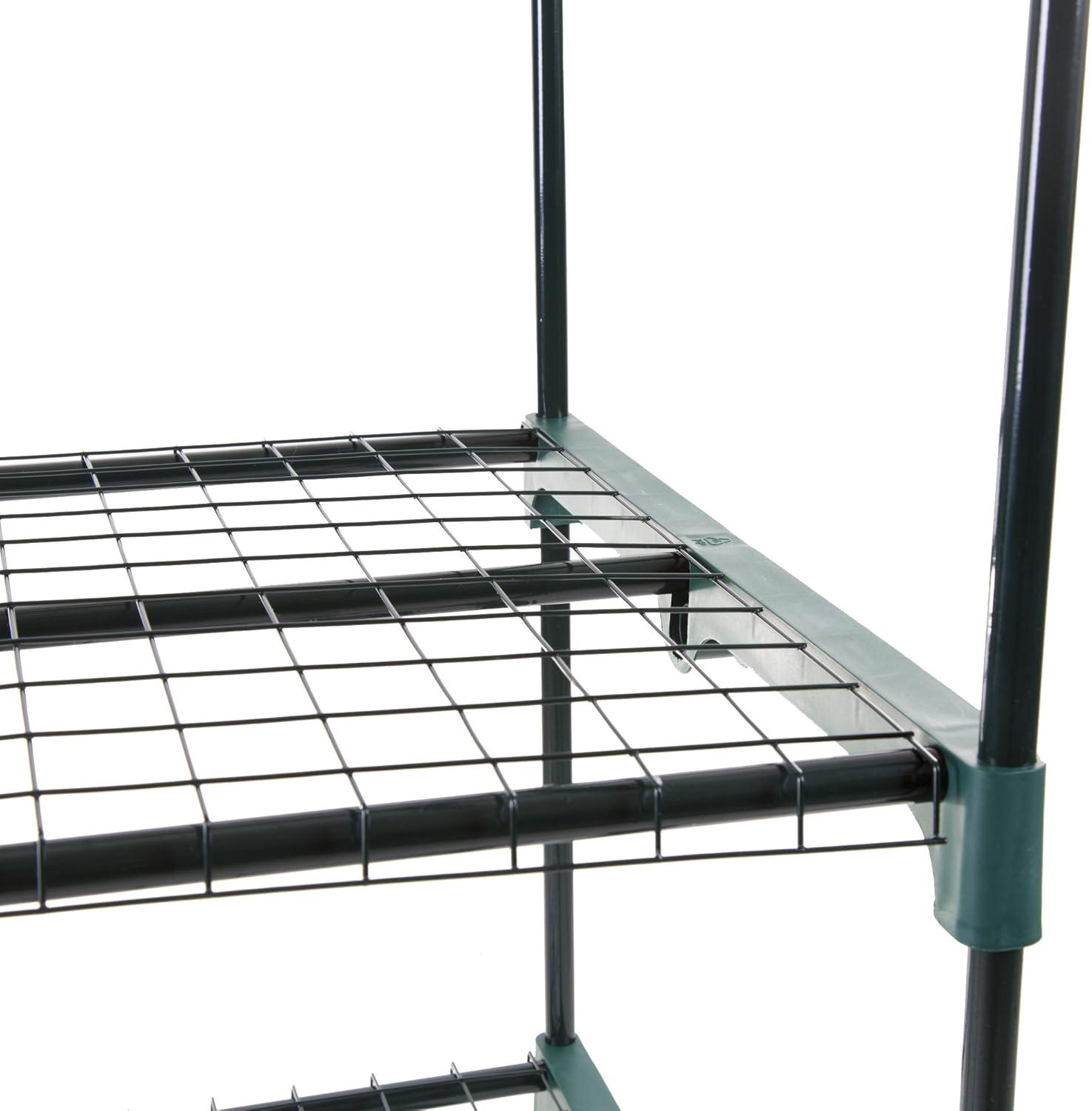 4-Tier Portable Mini Greenhouse- Rust-Resistant Frame and PVC Cover for Indoor/Outdoor