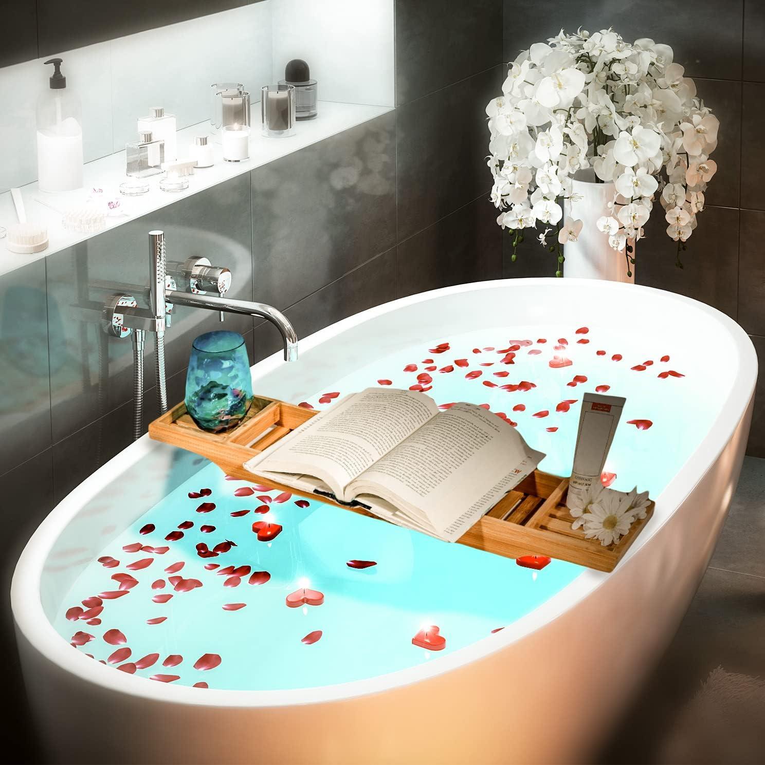 Freestanding Bamboo Bath Caddy