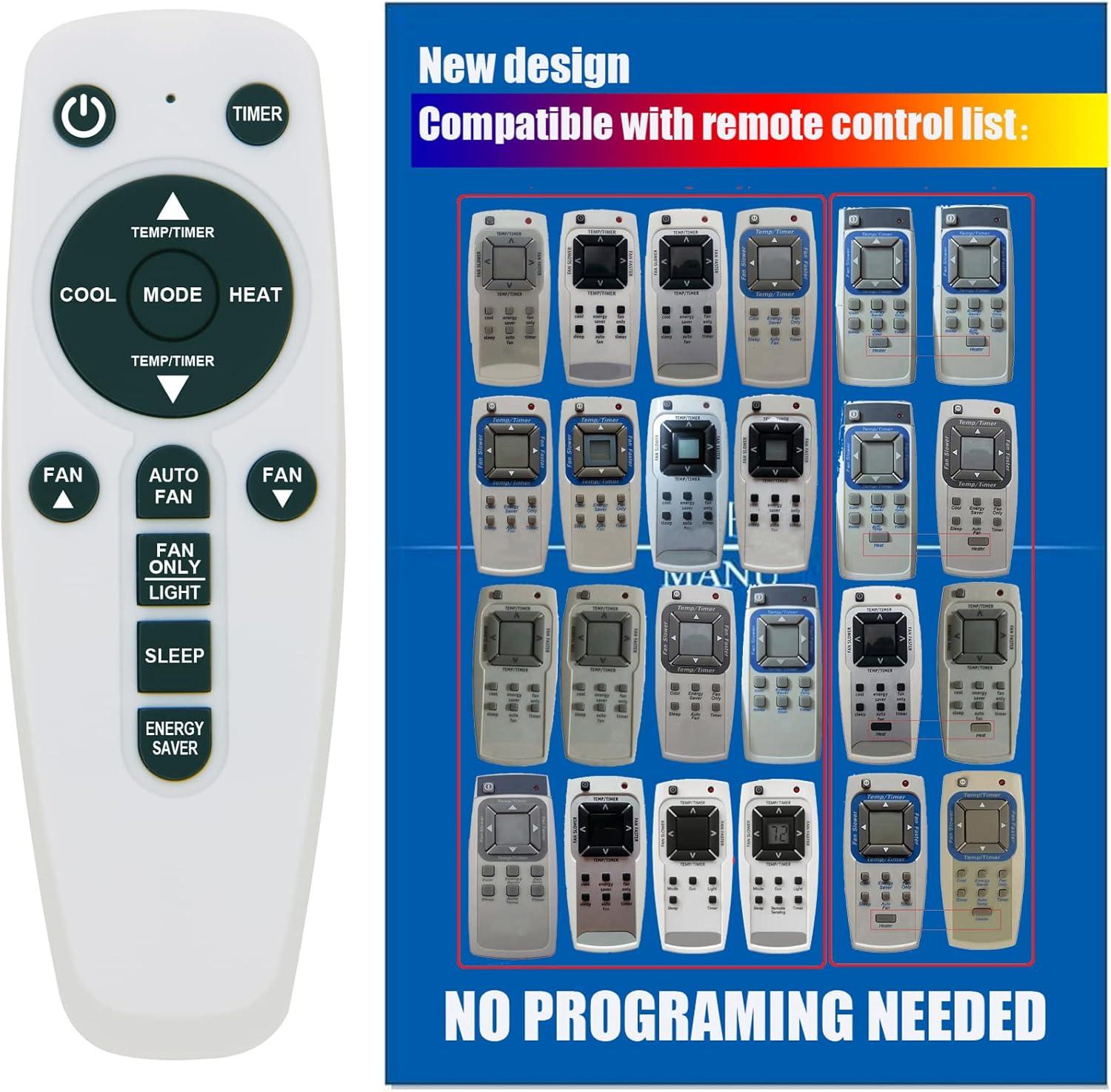 White and Blue Replacement Remote Control for Frigidaire Air Conditioner