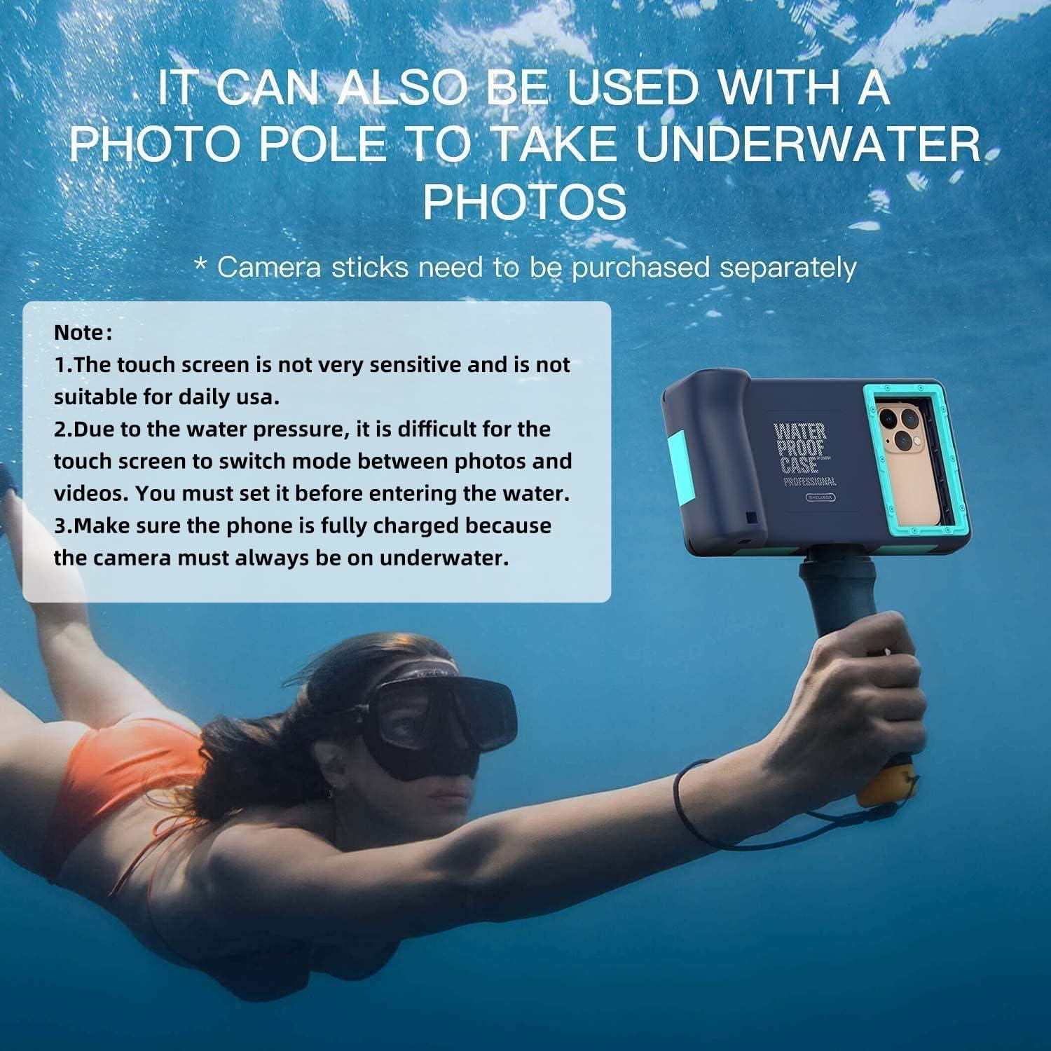 KOMI Professional Waterproof Underwater Snorkeling Phone Case for iPhone 11/8/7/6 Pro Max Mini Xr/X/Xs/Samsung Galaxy Note10/9/8/S10/9/8 Ultra Plus Professional screensizes Below 4.7inch Green