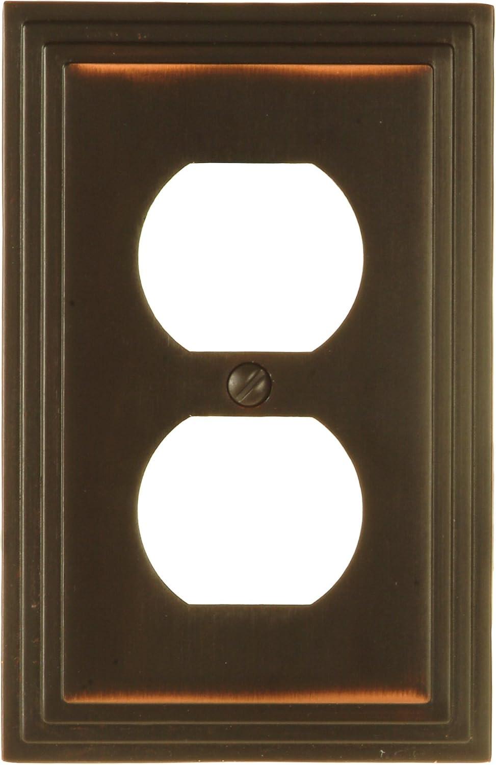 Aged Bronze Cast Metal Single Duplex Wallplate