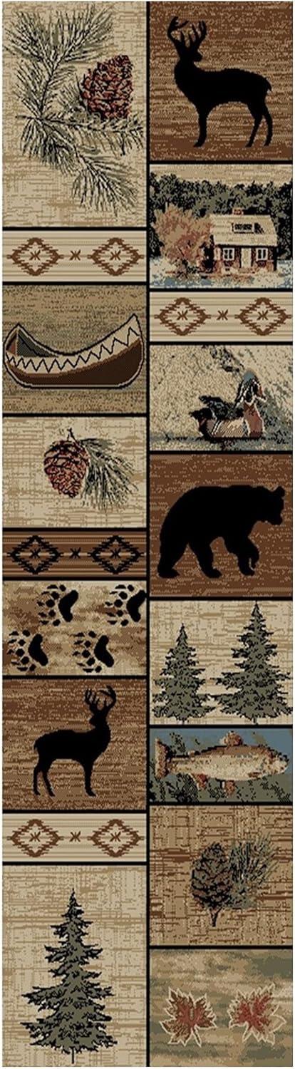 Mountain Solitude Multicolor Rectangular Synthetic Area Rug