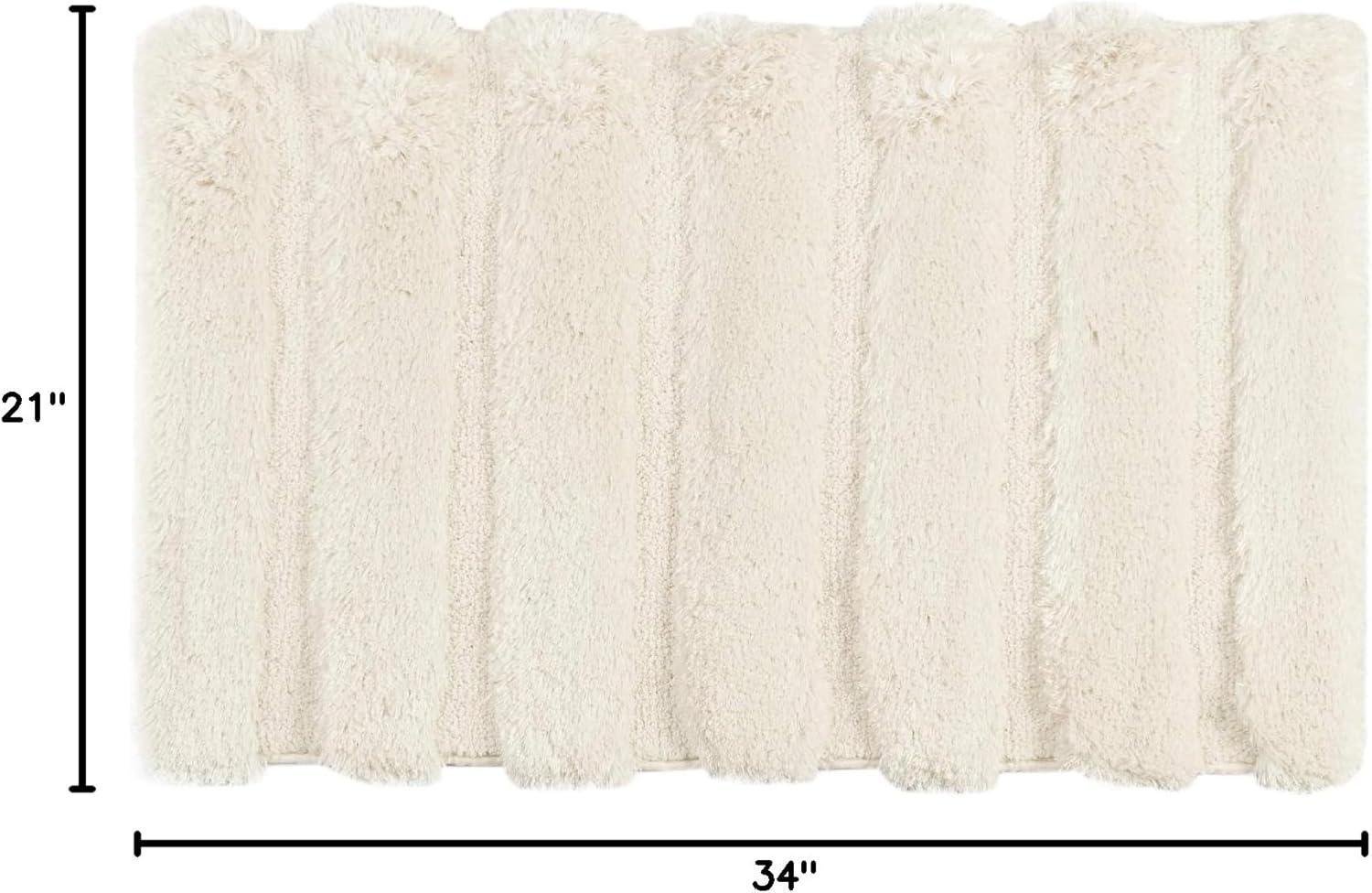 Home Essence Tufted Pearl Channel Solid Durable Bath Rug