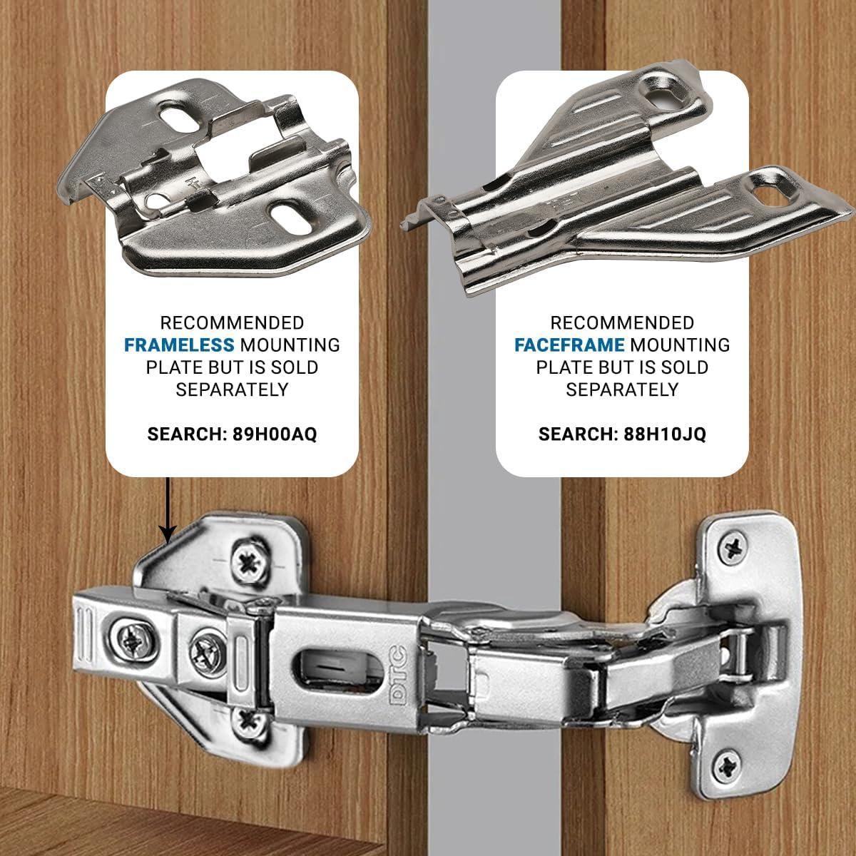 DTC Bi-Fold Corner, Lazy Susan Self Closing 135-Degree Kitchen Cabinet Door Hinge, Nickel Plated