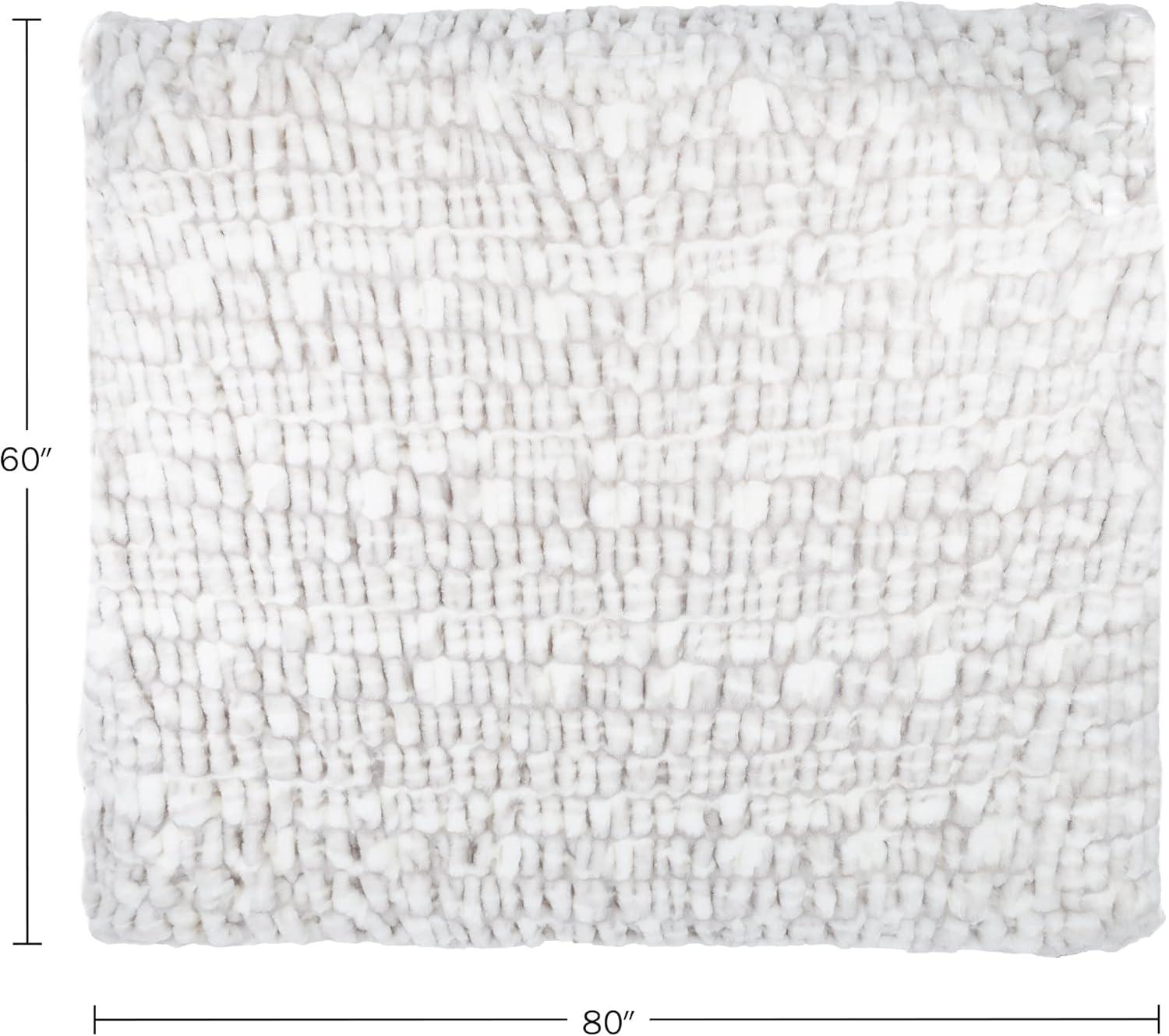 Lavish Home 60x80 Jacquard Faux Fur Blanket