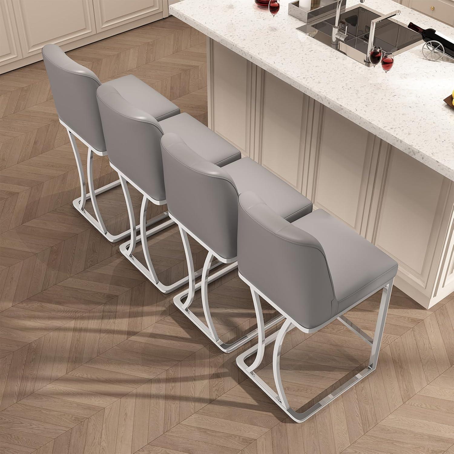 Mercer41 24" Counter Height Bar Stools with Back Kitchen Island Stools