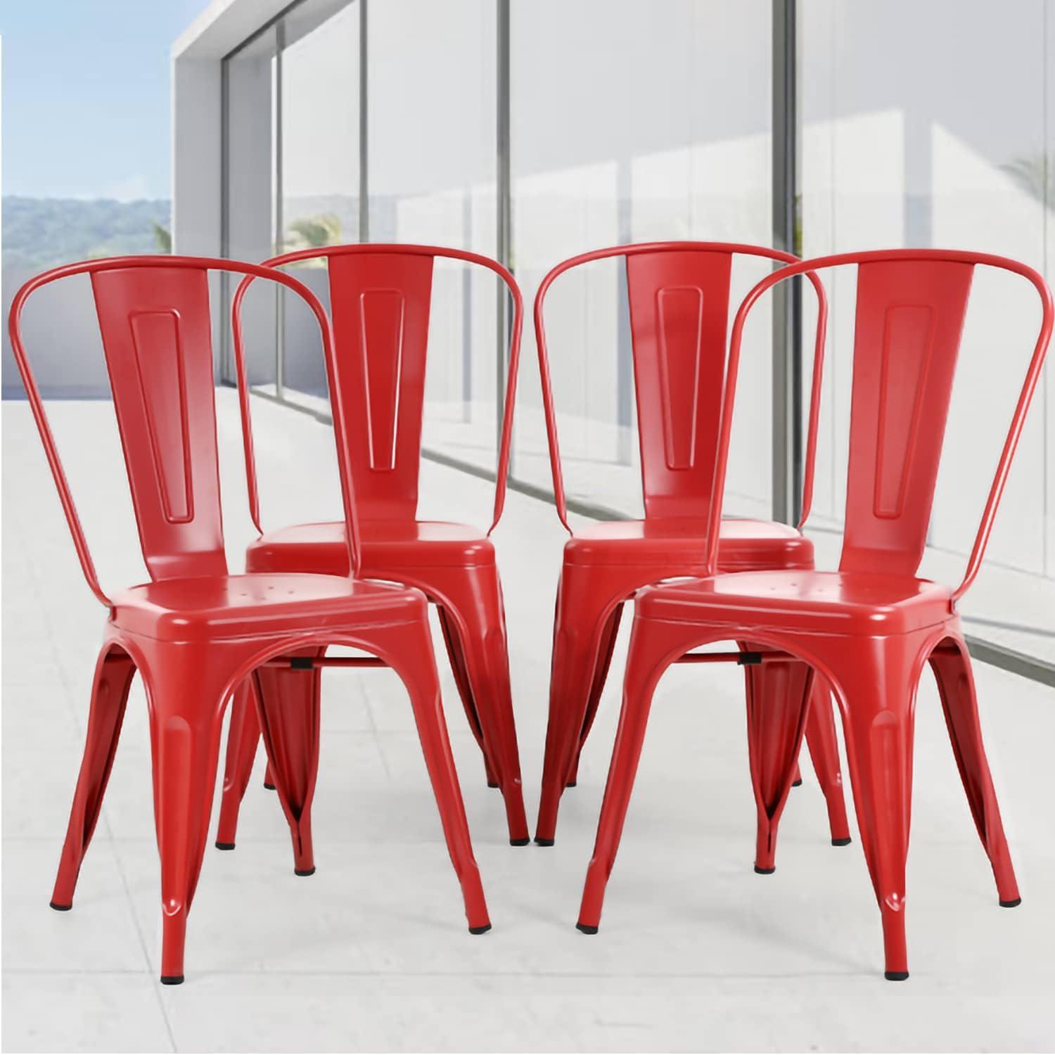 FDW Metal Dining Chairs Indoor Outdoor Chairs Patio Chairs Kitchen Metal Chairs Restaurant Chair